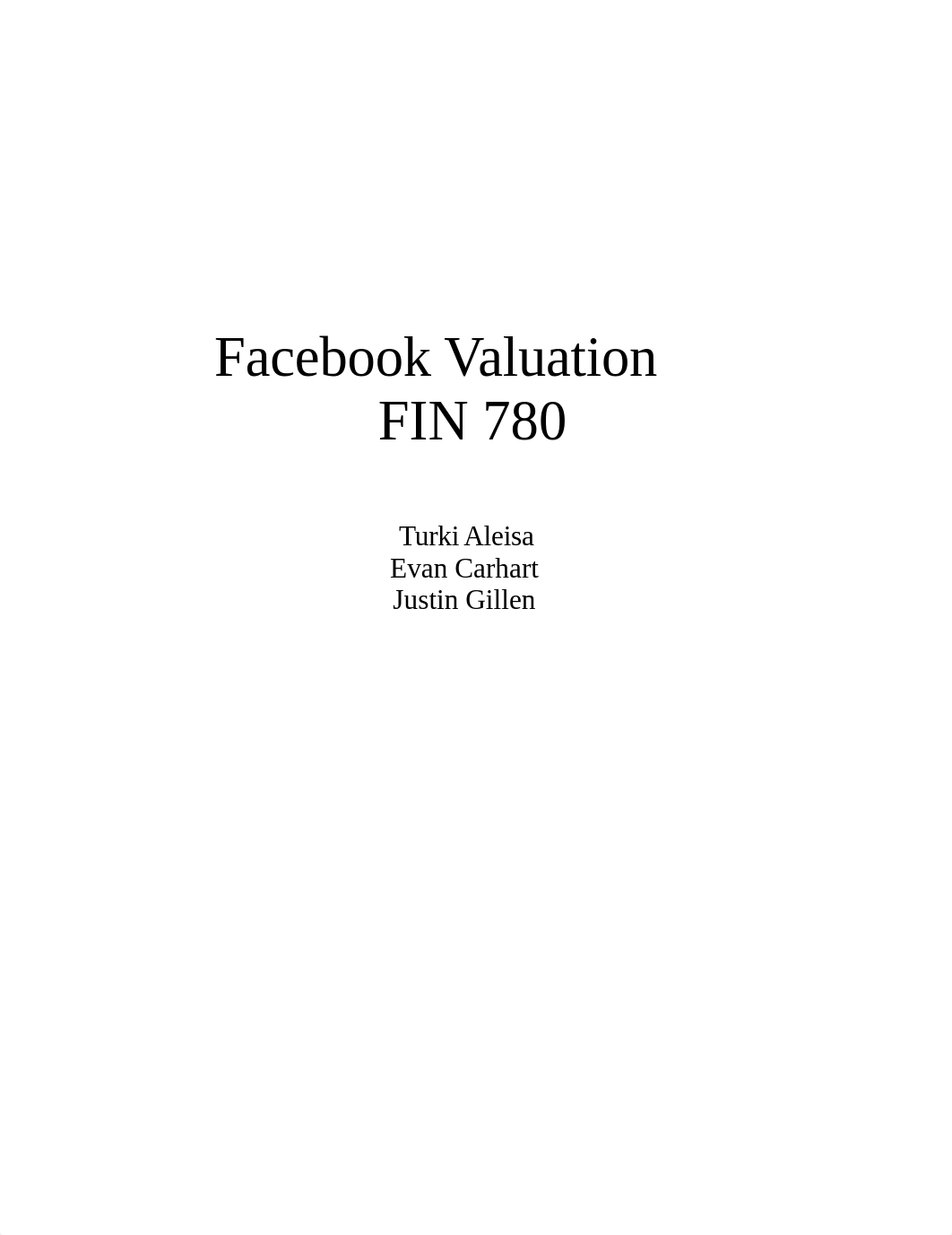 Facebook Valuation - GROUP4_dwefb0kd3t3_page1