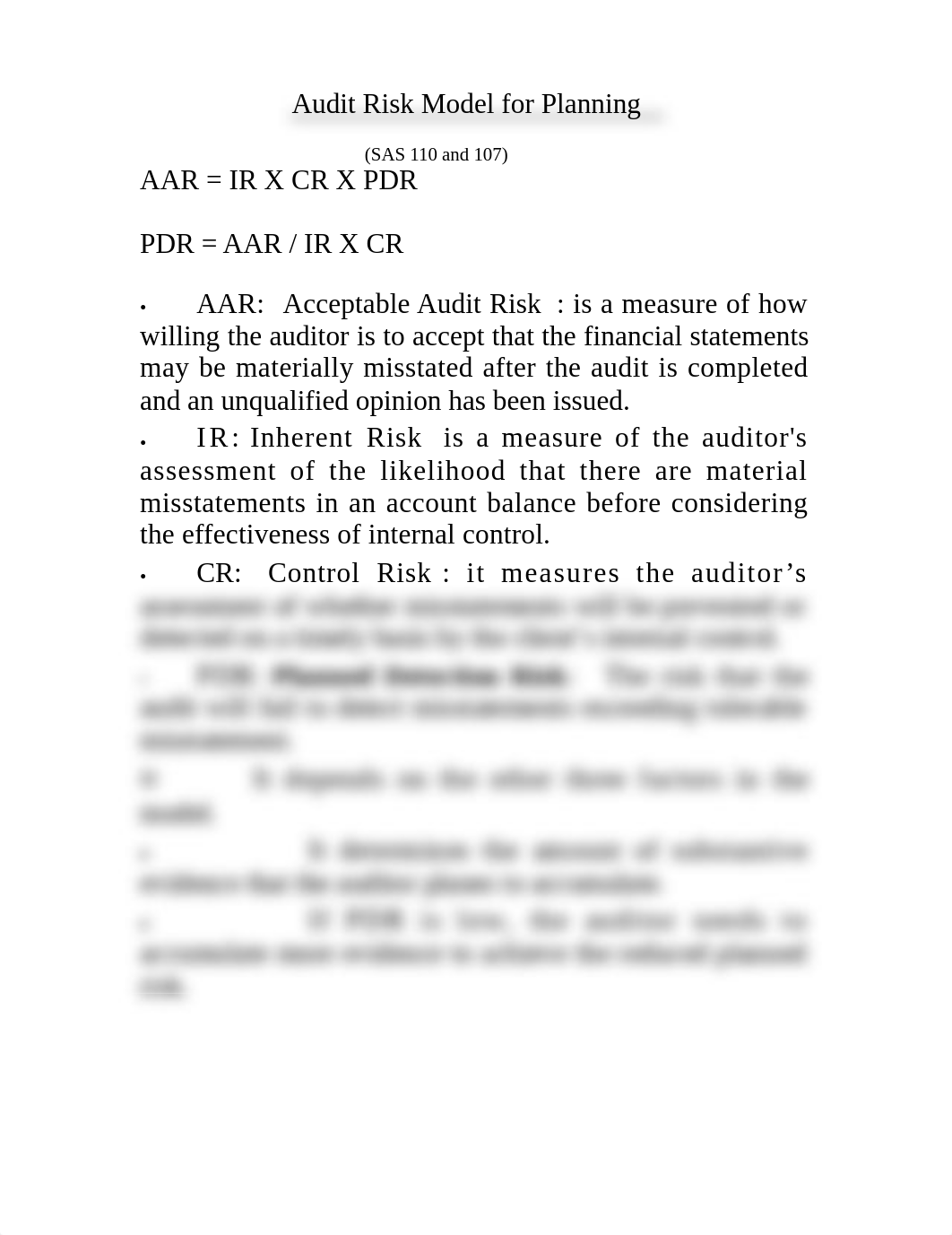 Chapter 10-2 Audit risk Model for planning- it goes with CH 10 Notes_dweokcnzfq0_page1