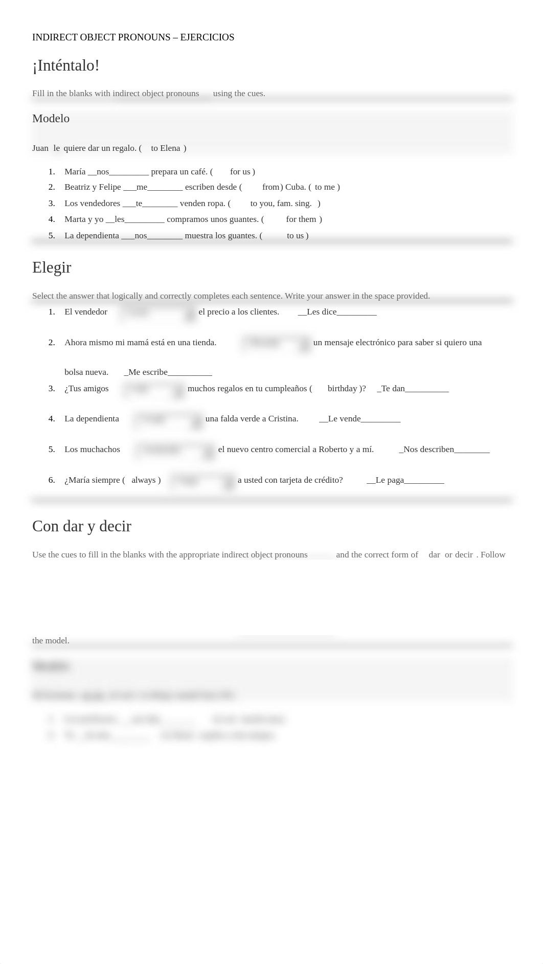 Leccion 6 - Indirect Object Pronouns - Ejercicios - Kaila.docx_dwfdwweqhez_page1