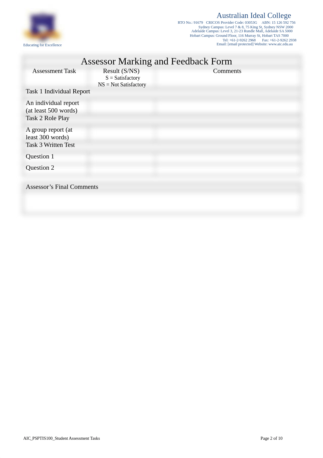 2. PSPTIS100 Student Assessment Tasks.doc_dwgepg518kw_page2