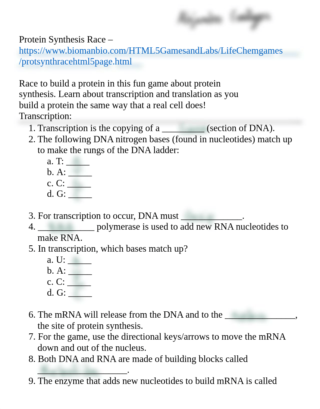 Protein+Synthesis+Race+worksheet.pdf_dwgnxu3glqu_page1