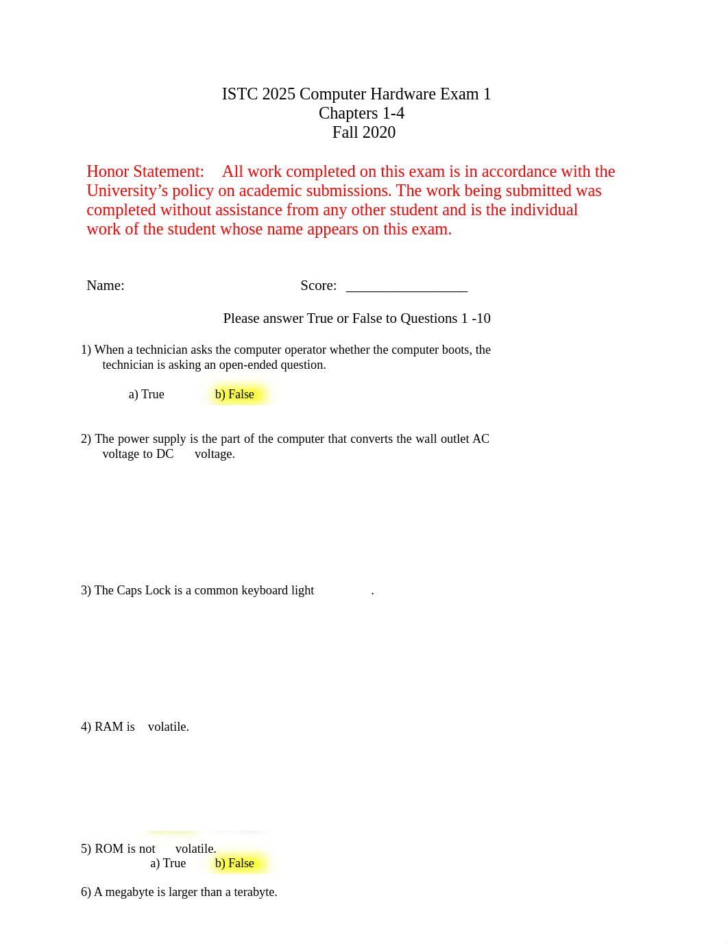 FA20 Computer Hardware Exam 1 - Chps. 1 to 4.docx_dwgpi6874u2_page1