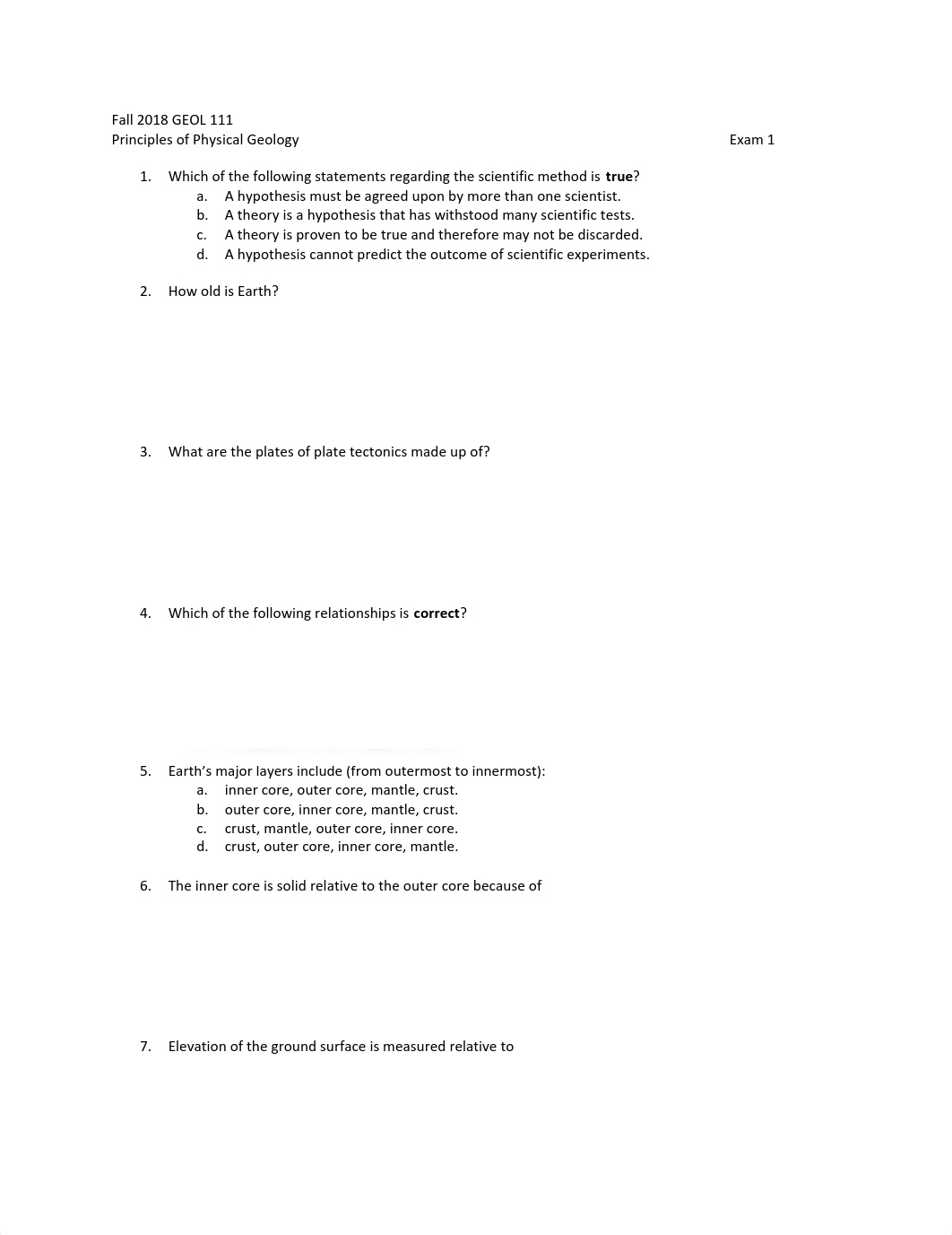 Exam 1 Fall 2018 GEOL 111.pdf_dwgwnv69nwn_page1