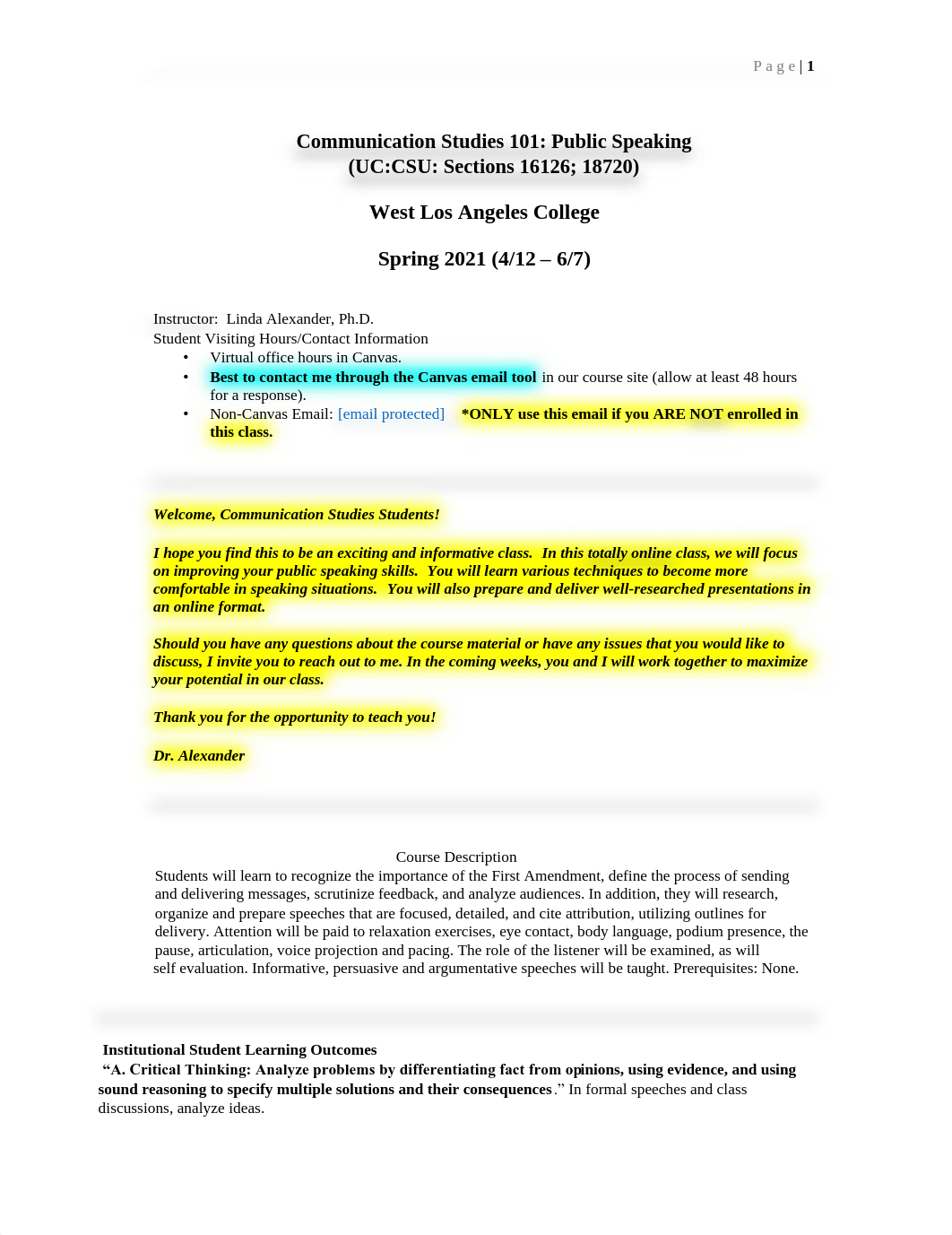 Linda Alexander Communication Studies 101 16126 and 18720 Spring 2021.pdf_dwgx2joock0_page1