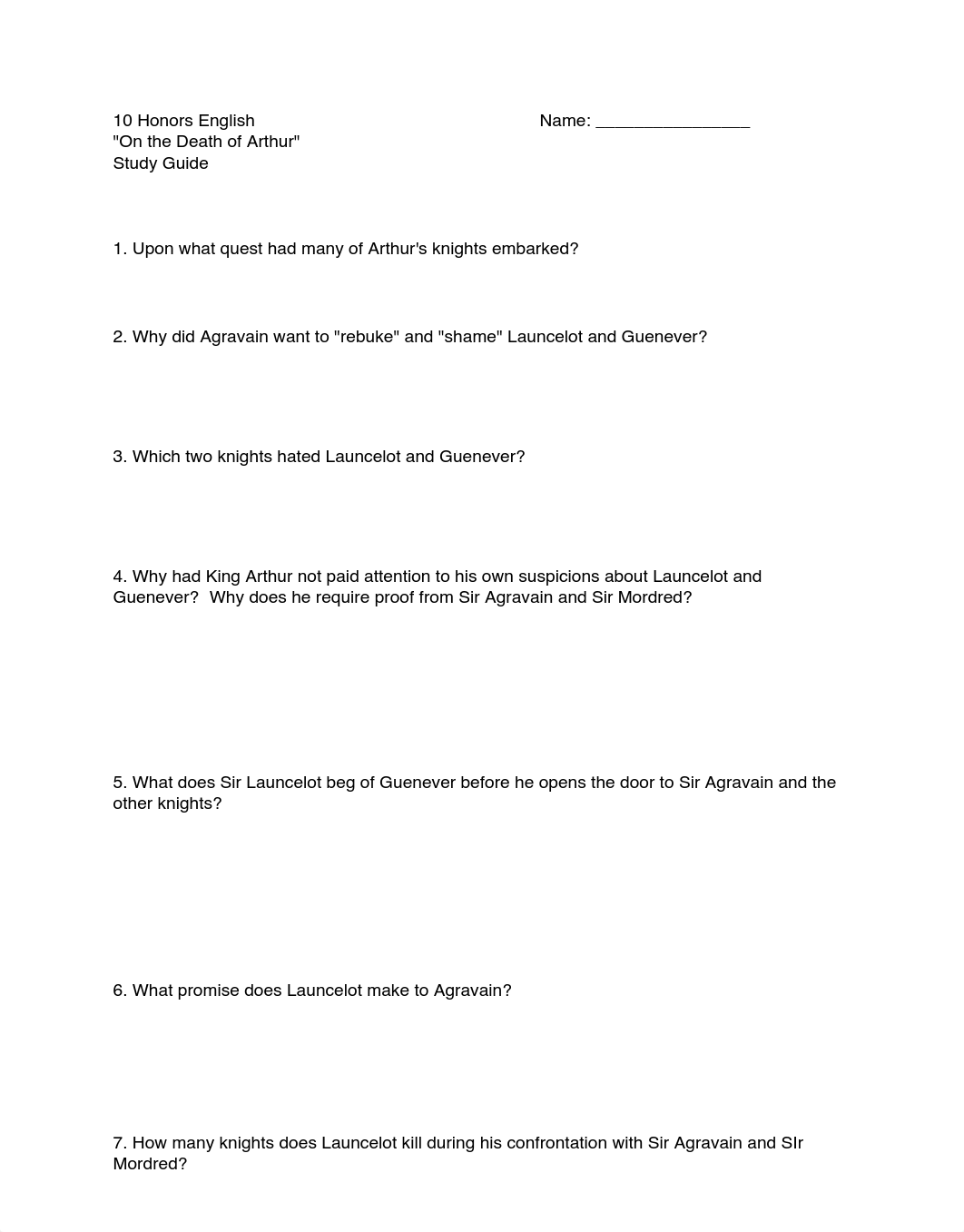 The Death of Arthur-worksheet.pdf_dwh6y7iz0i1_page1