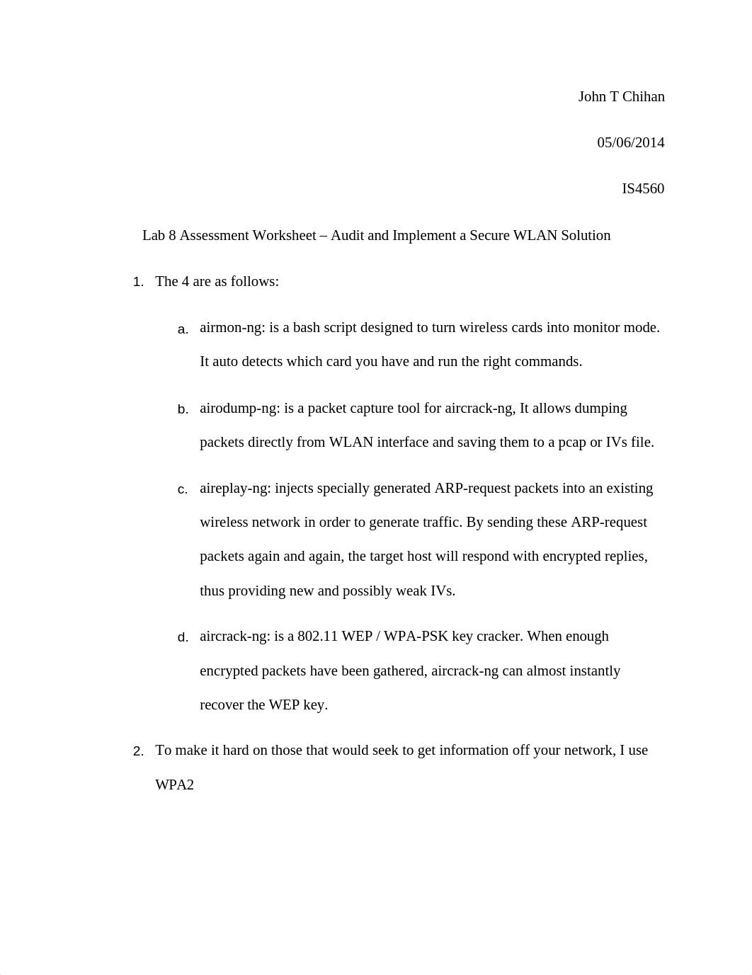 Lab 8 Assessment Worksheet - Audit and Implement a Secure WLAN Solution_dwh8u9vvzcq_page1