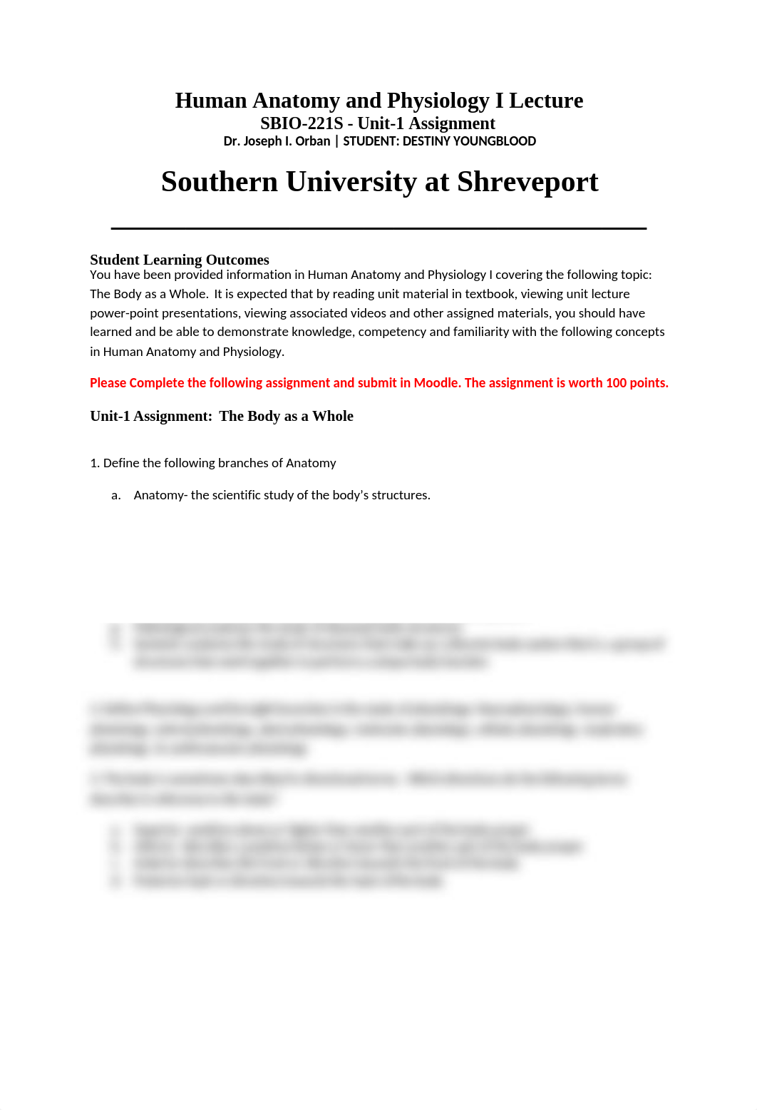 SBIO-221S Unit-1 Assignment - The Body as A Whole  HUMAN A&P I DESTINY YOUNGBLOOD.docx_dwhifj9daq8_page1