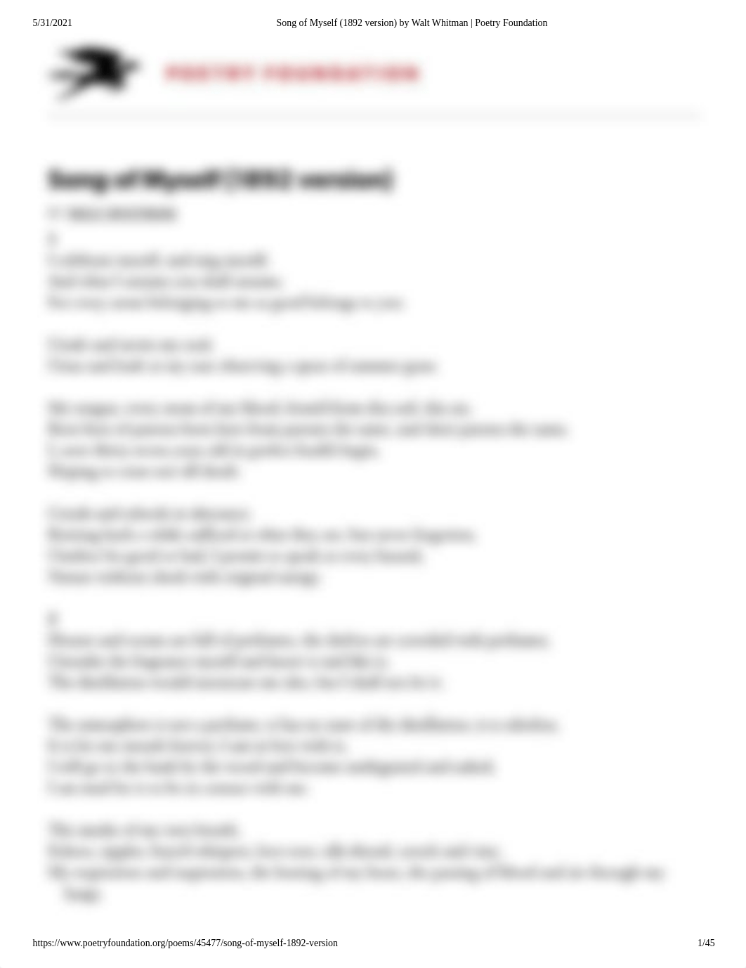 Song of Myself (1892 version) by Walt Whitman _ Poetry Foundation.pdf_dwing79zf3t_page1