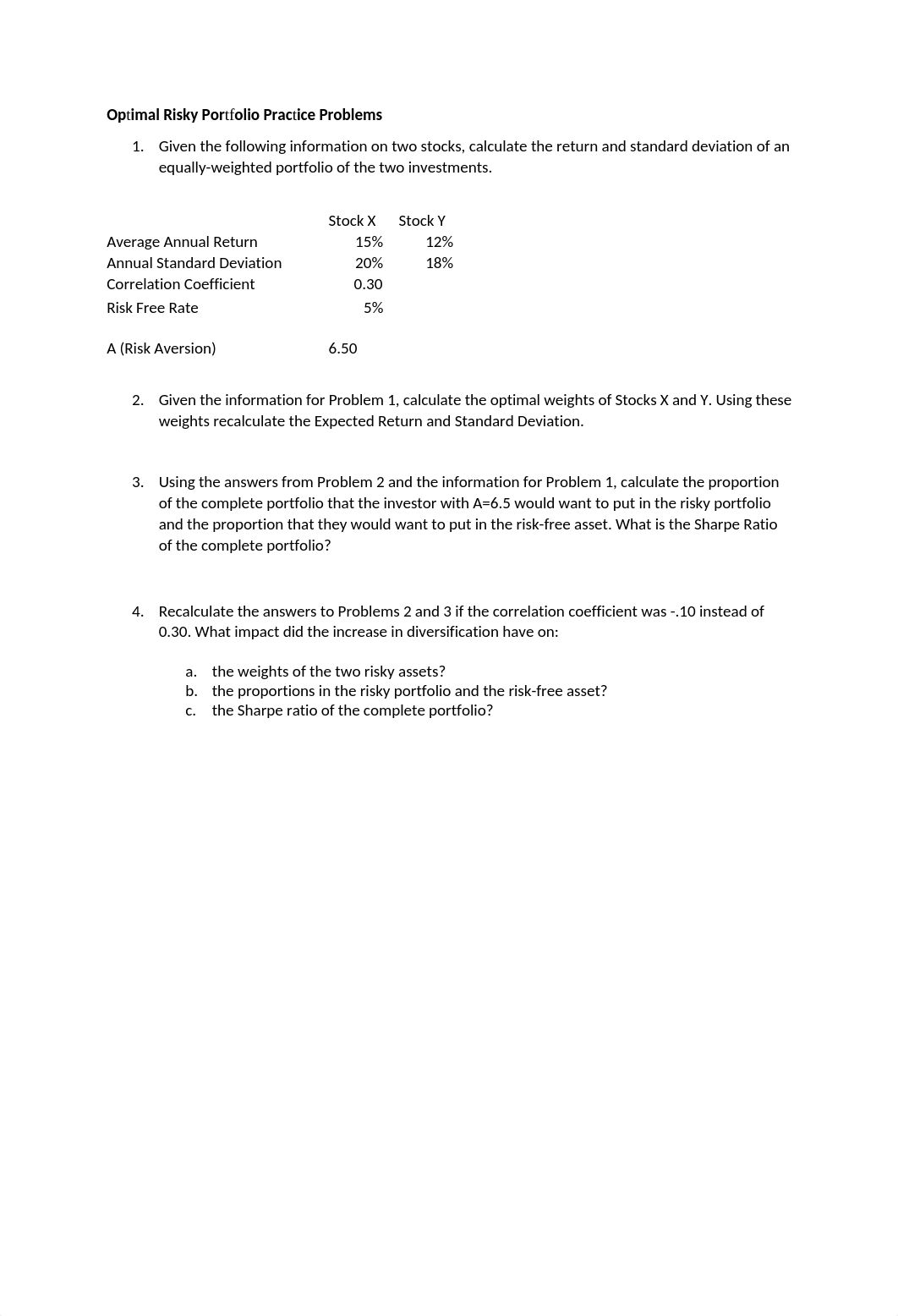 Optimal Risky Portfolio Practice Problems and Answers (1).docx_dwj00n47ucd_page1