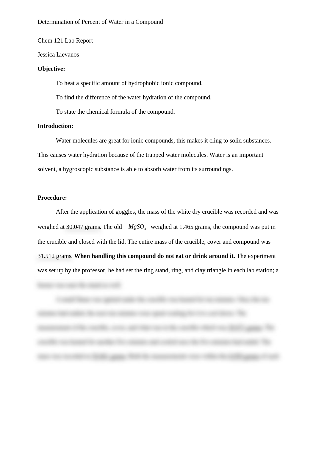 Dertermination of Percent Water in a Compound_dwj87b98em5_page1