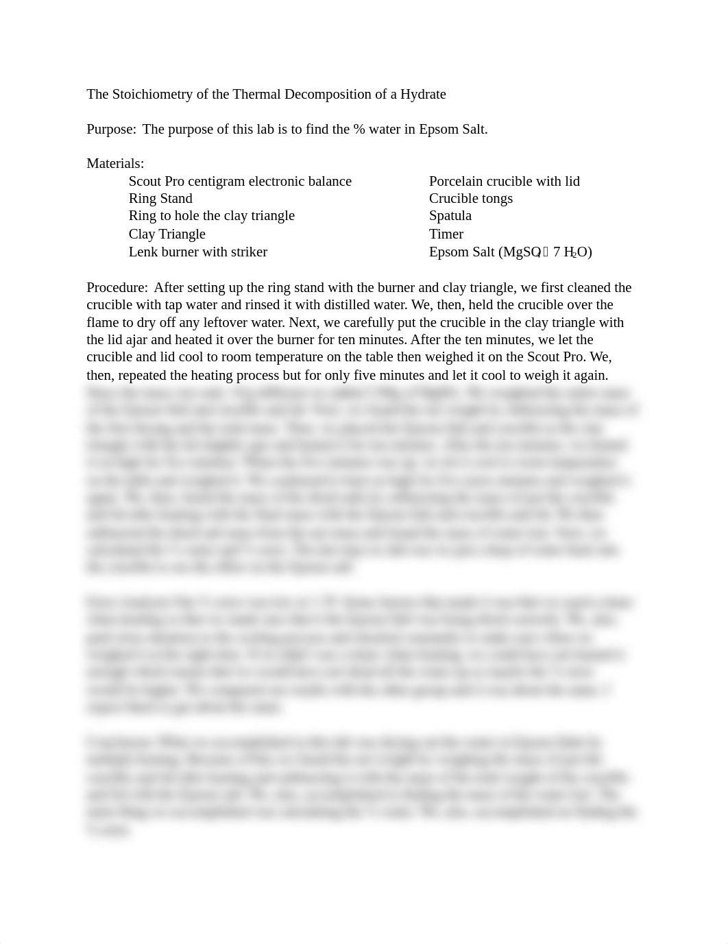 The Stoichiometry of the Thermal Decomposition of a Hydrate_dwjef2i3a61_page1