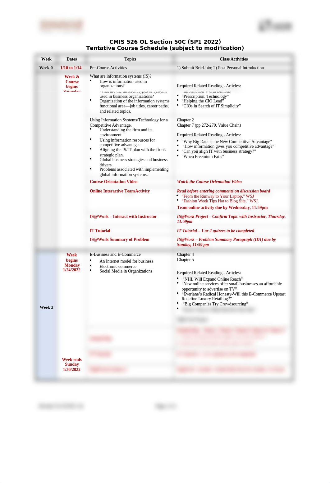 CMIS 526 OL SP1 2022 50C Course Schedule v1b (1).docx_dwjfe9cmo6o_page1