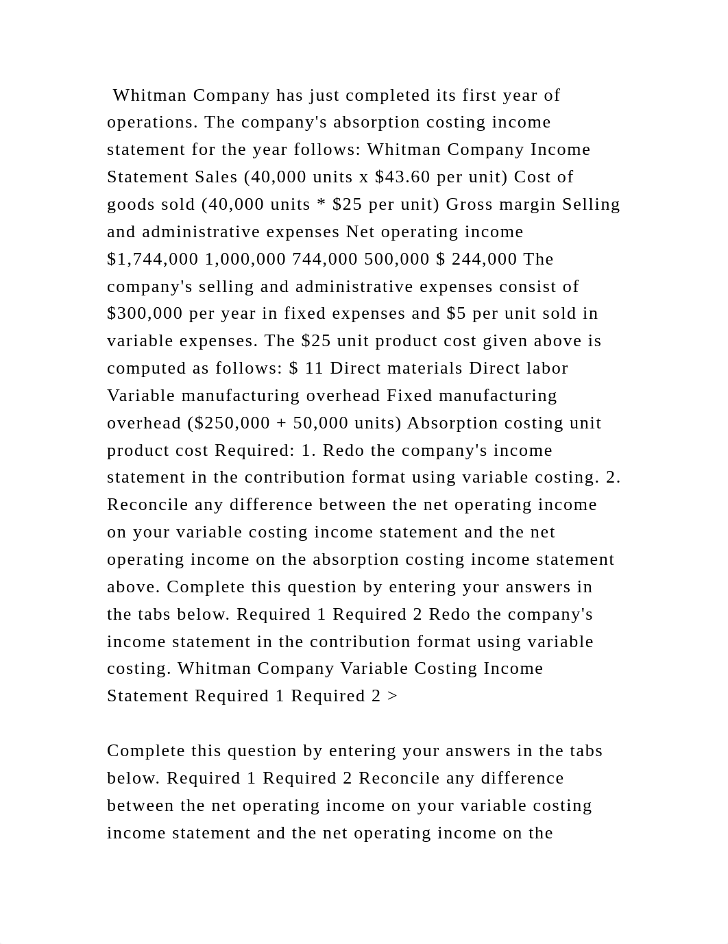 Whitman Company has just completed its first year of operations. The .docx_dwjmc2kt61q_page2