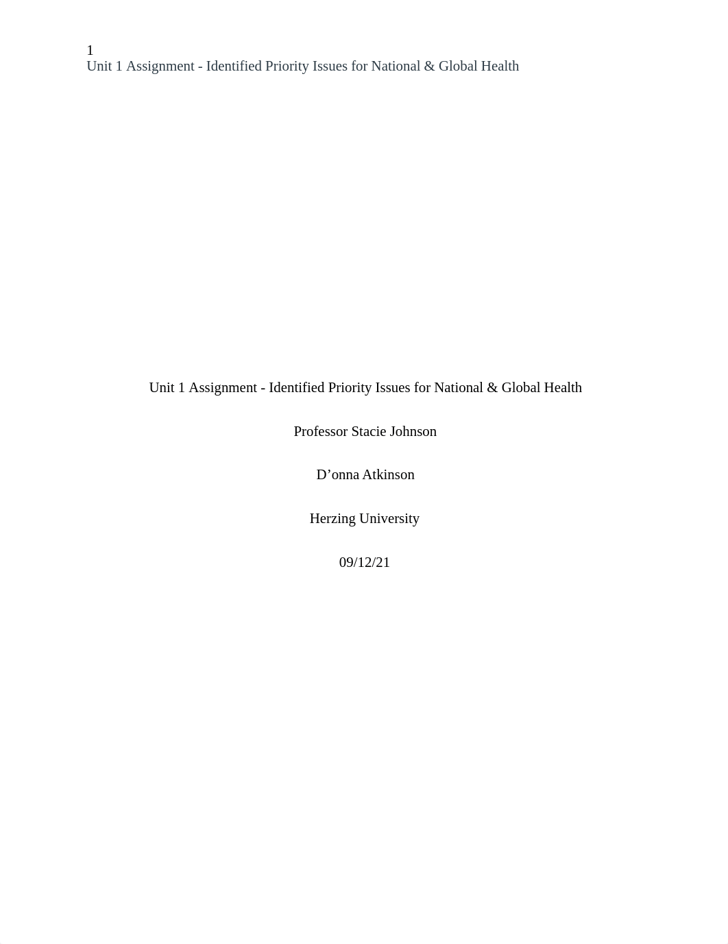 Unit 1 Assignment - Identified Priority Issues for National & Global Health .docx_dwjnp2ymbkk_page1