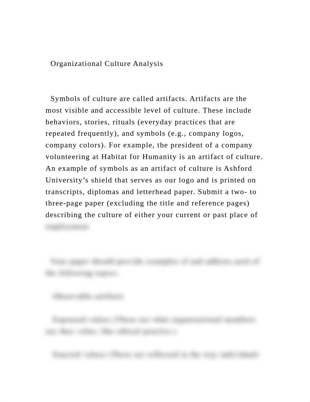 Organizational Culture Analysis   Symbols of culture are call.docx_dwk5pkf543u_page2