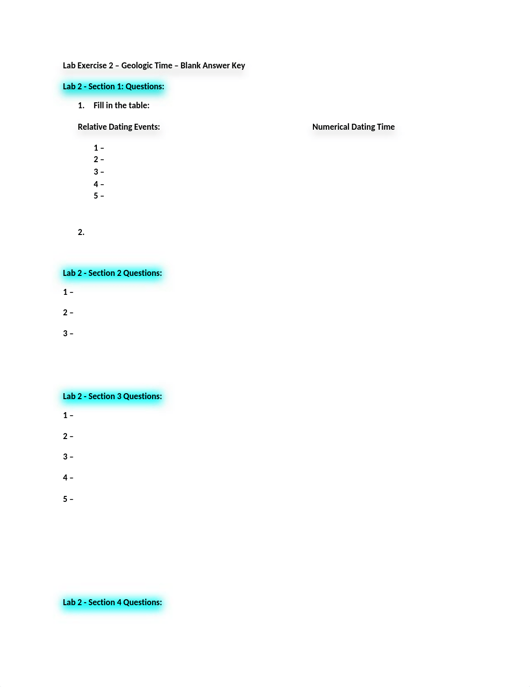 LAB 2 - GEOLOGIC TIME - BLANK ANSWER SHEET - UPDATED FA21.docx_dwk9hc88d2q_page1