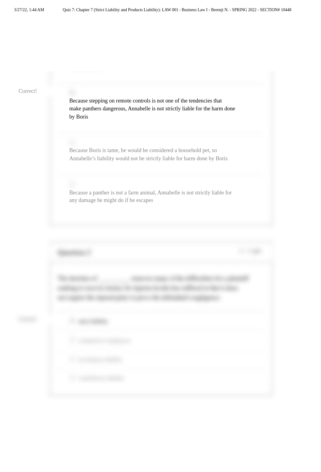 Quiz 7_ Chapter 7 (Strict Liability and Products Liability)_ LAW 001 _ Business Law I - Berenji N. -_dwkf7vxbuuu_page2