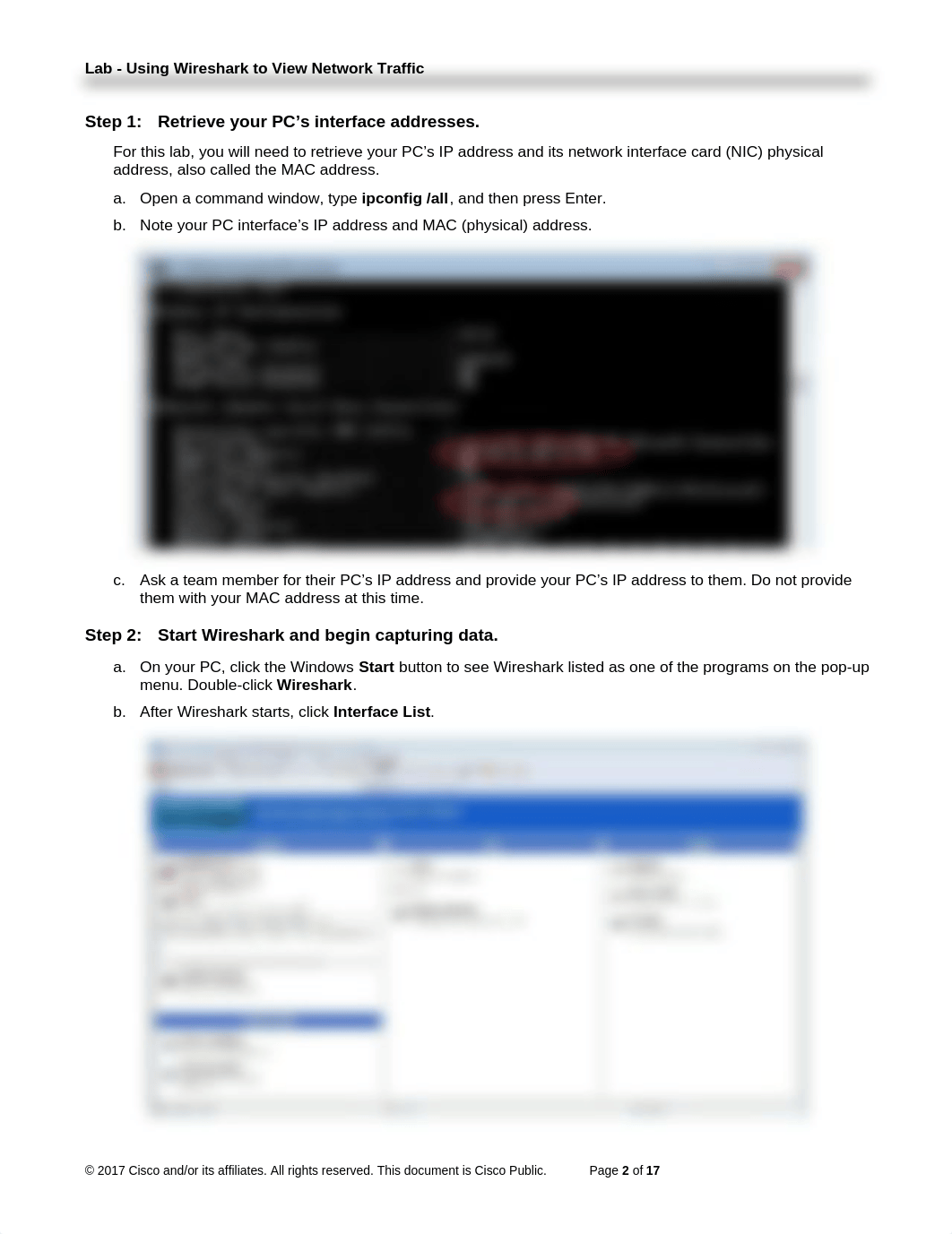 3.4.1.2 Lab - Using Wireshark to View Network Traffic.doc_dwkklemzzzz_page2