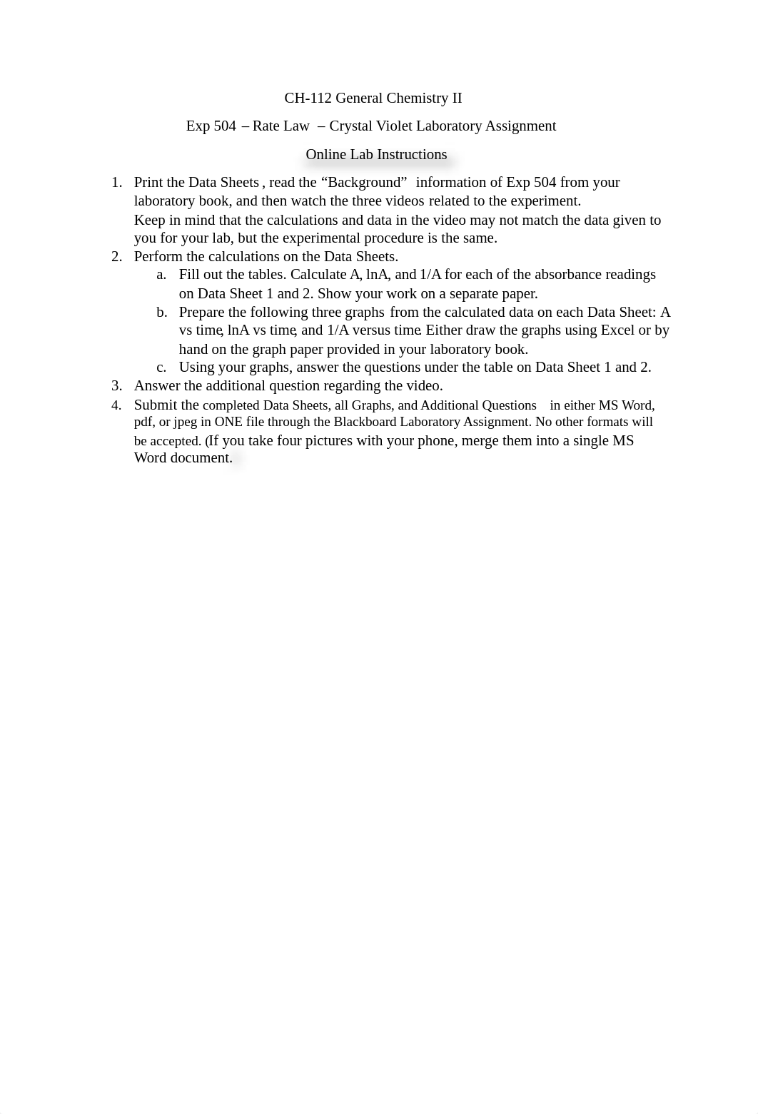 Exp 504 Rate Law - Crystal Violet - Instructions - Data Sheet - Additional Questions.pdf_dwkme3m4q9x_page1