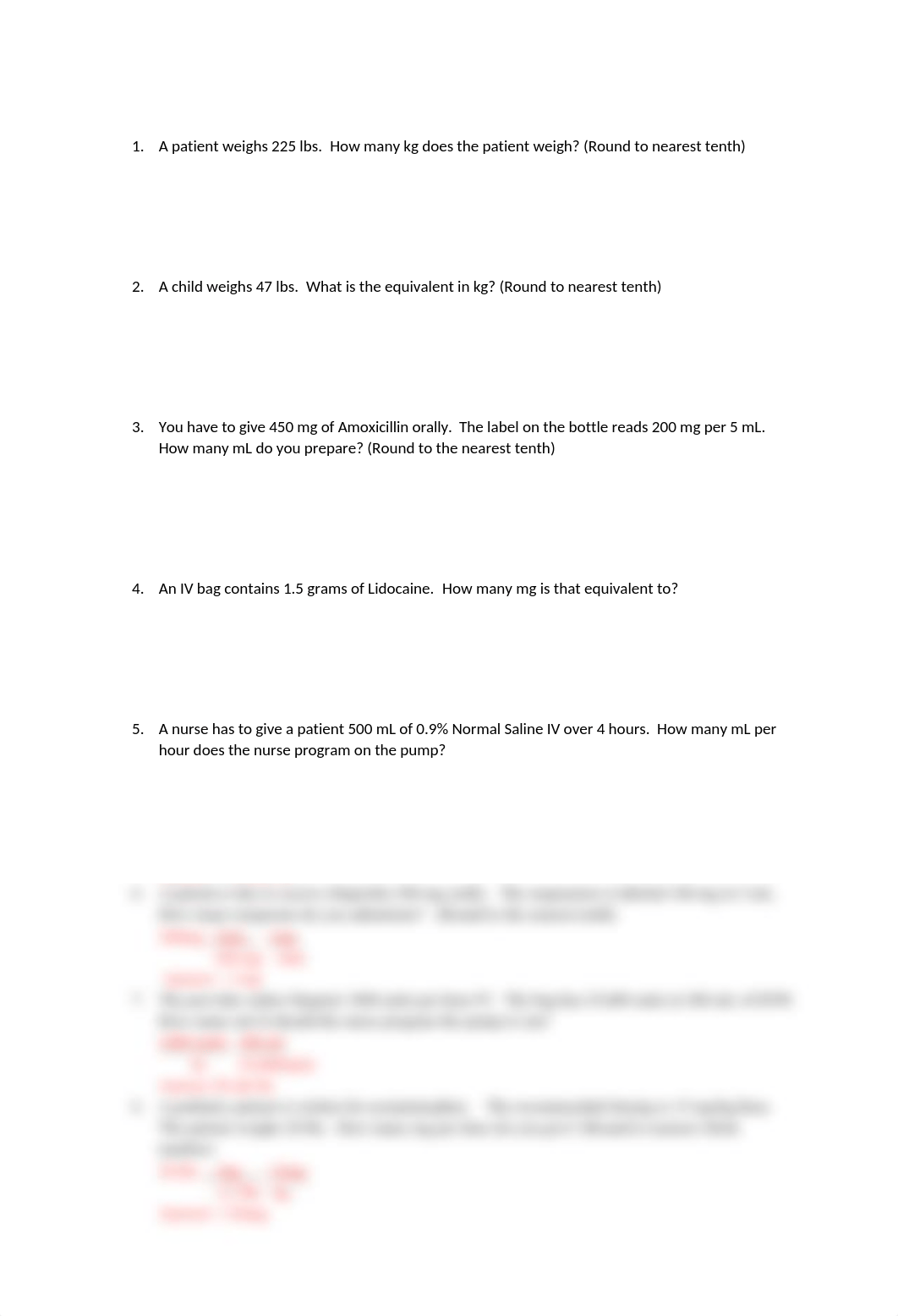 NRS 150 Answers to Additional Practice Med Calculations.docx_dwli6fzfj09_page1