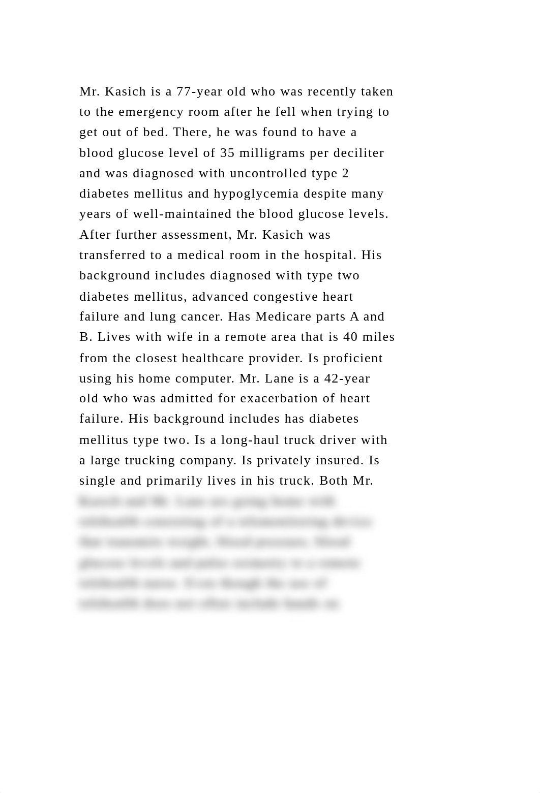 Mr. Kasich is a 77-year old who was recently taken to the emergency .docx_dwlqdjekvf4_page2