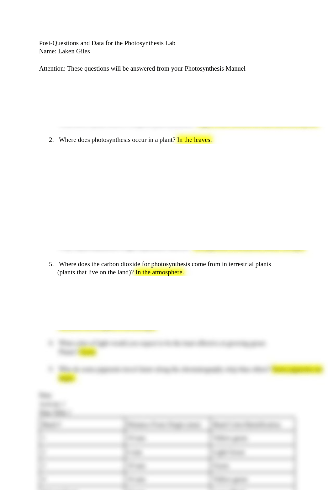 Post-Questions and Data for the Photosynthesis Lab.pdf_dwmaym3oogx_page1