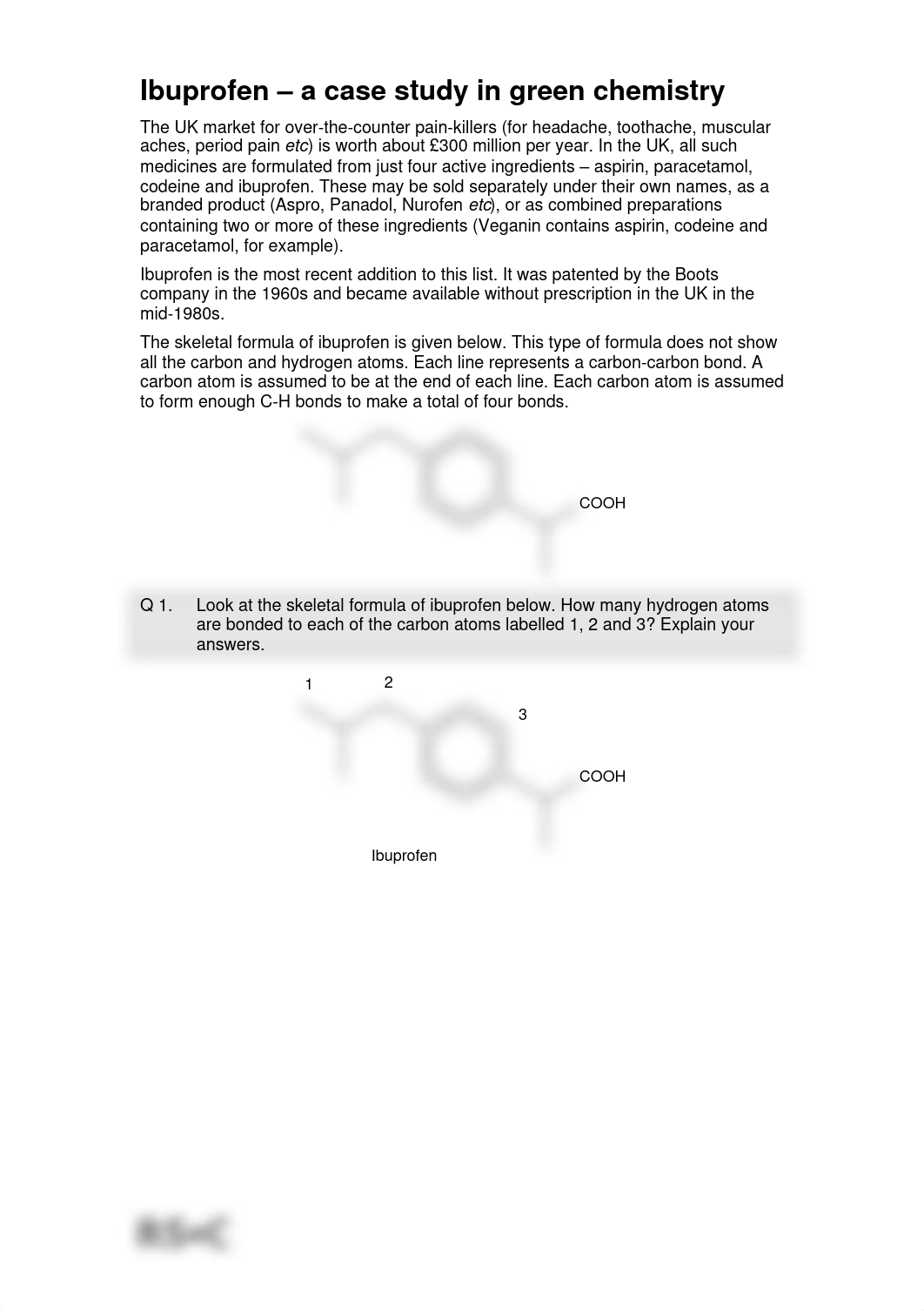 sythesizing aspirin from isobutylbenzene Boots method and BHC_dwmpmrsqta1_page1