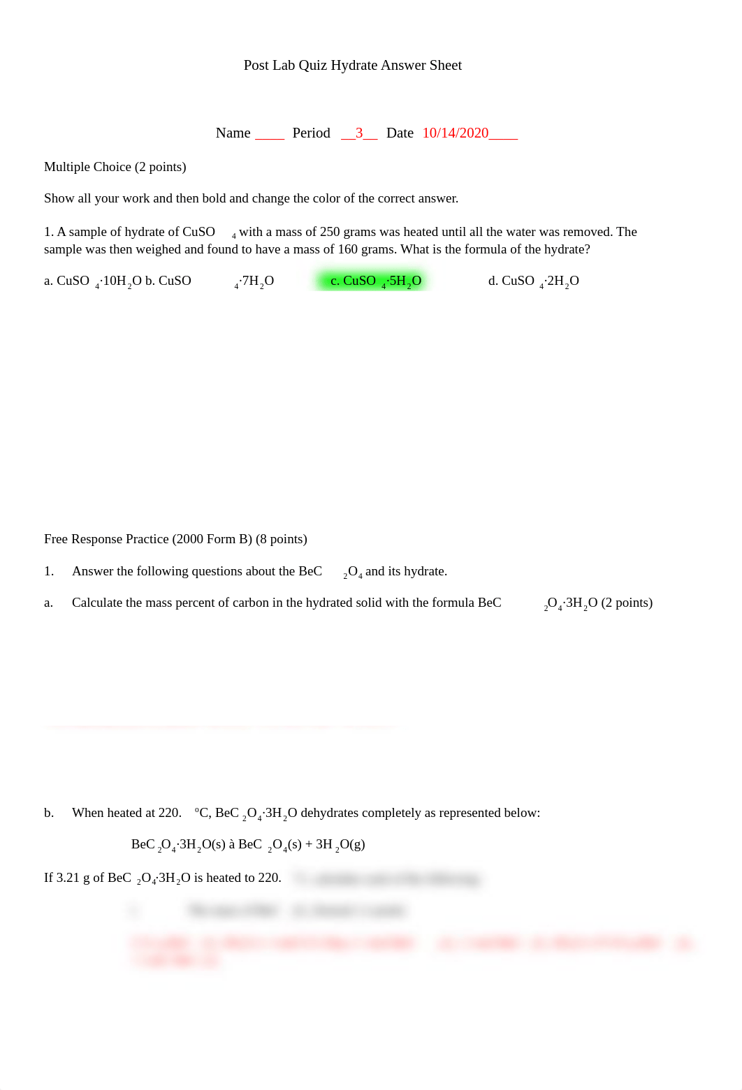 Post Lab Quiz Hydrate Answer Sheet.pdf_dwmt3l0iqp0_page1