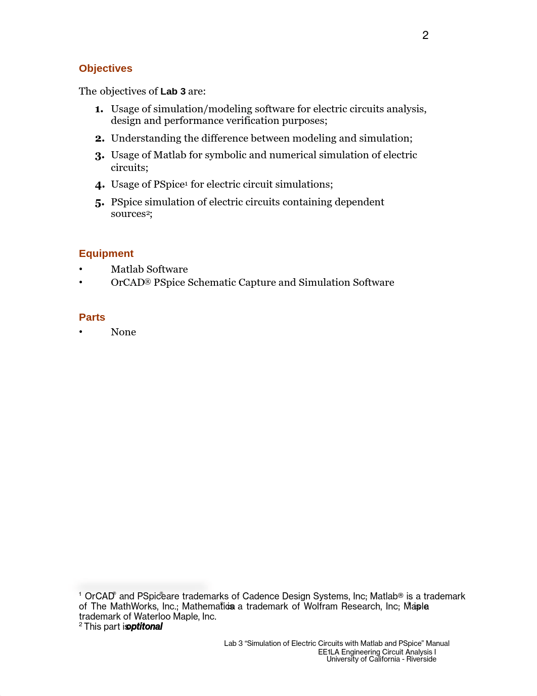 ee001la Lab 3 - Simulation of Electric Circuits with Matlab and PSpice.pdf_dwn12yl088i_page2