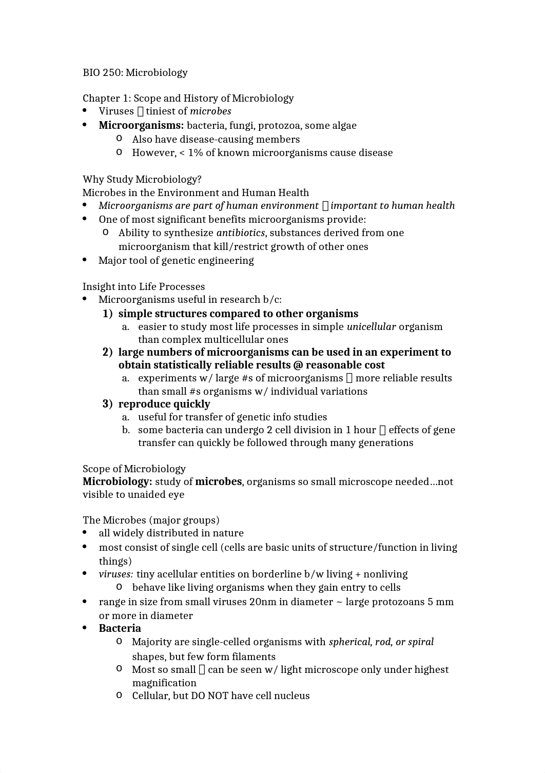 BIO 250 - Exam 1 Study Guide_dwnkck9warr_page1