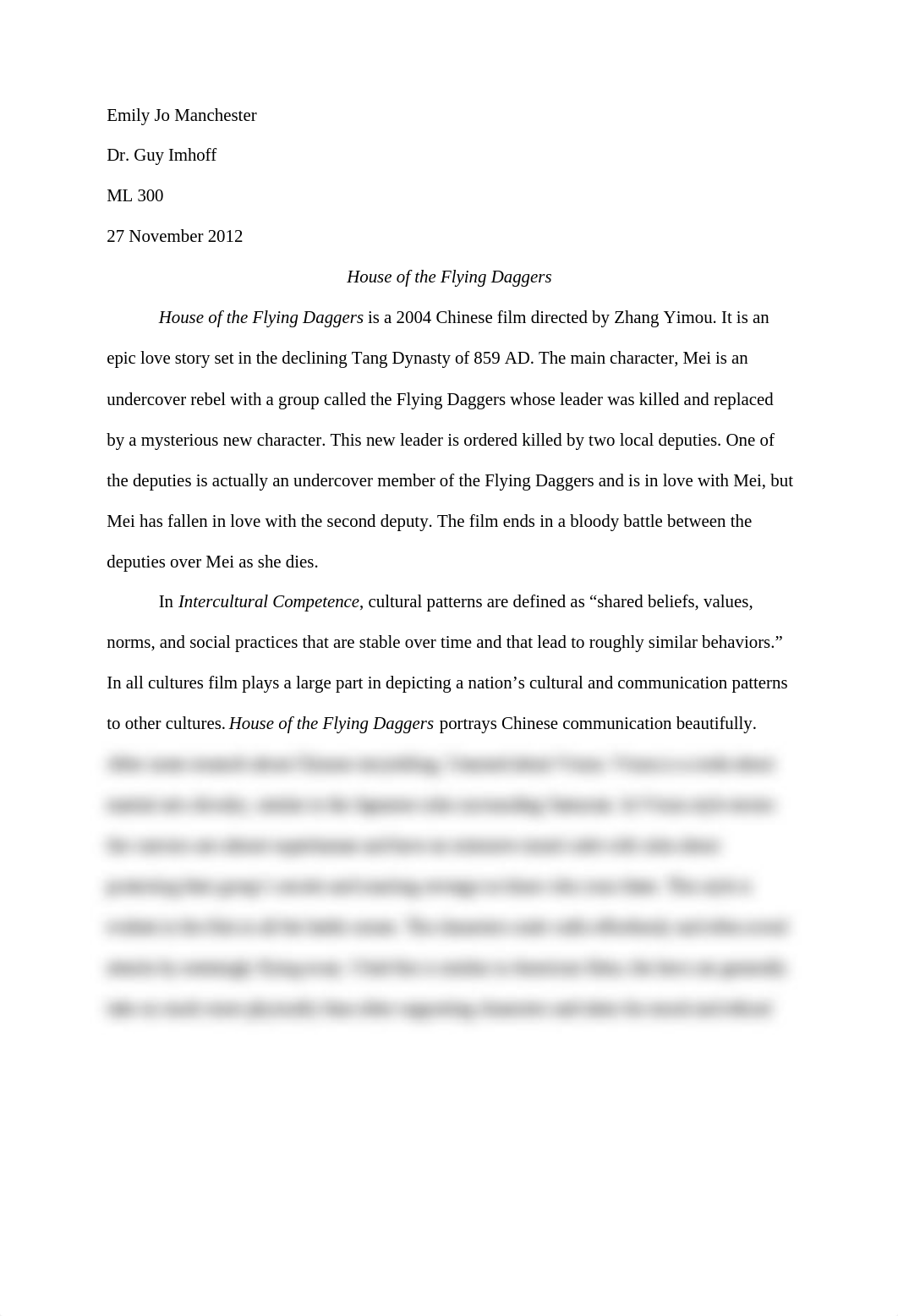 Paper: Review/ Analysis of "House of the Flying Daggers"_dwnr38b89ai_page1