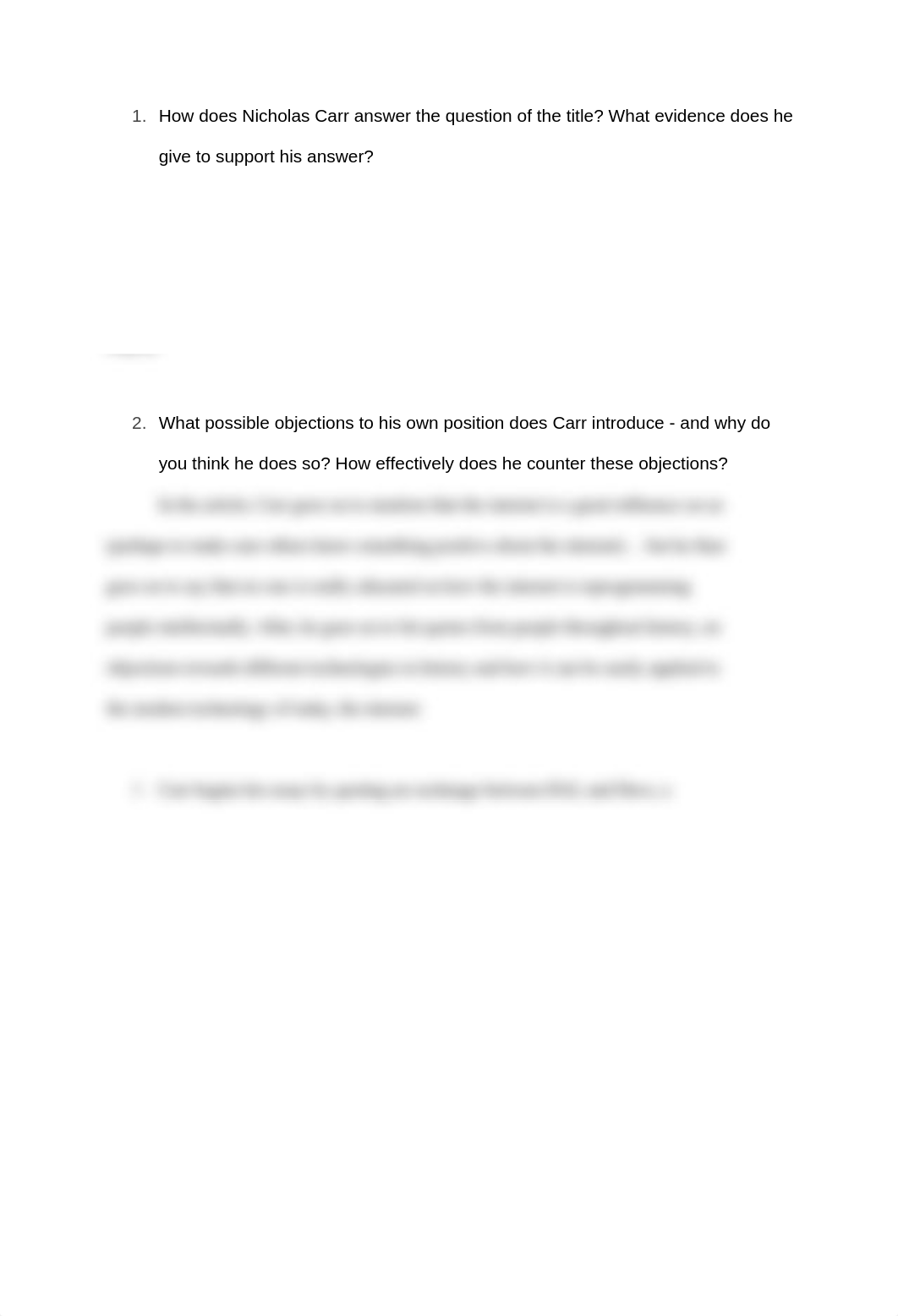 How does Nicholas Carr answer the question of the title_dwnylbnsk52_page1