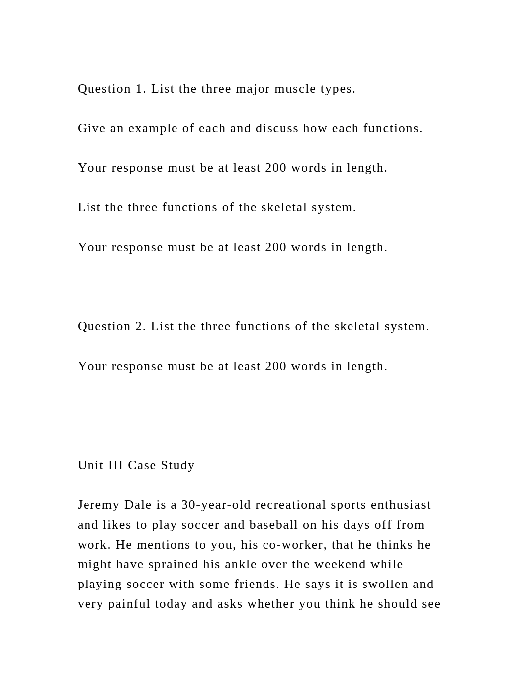 Question 1. List the three major muscle types. Give an example o.docx_dwo81ppxo47_page2