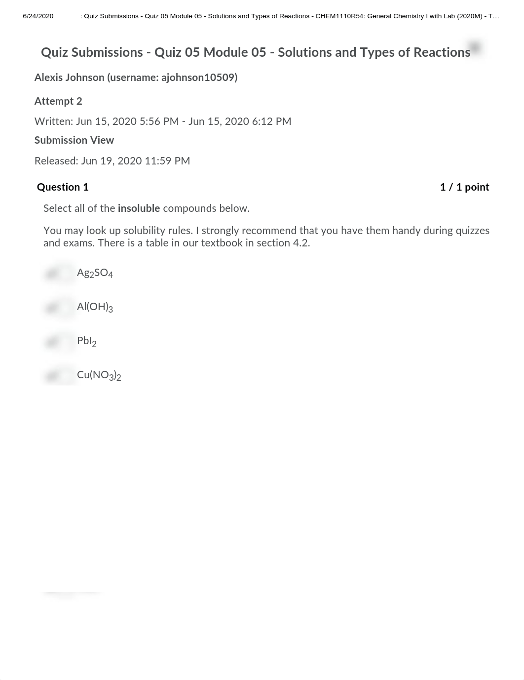 _ Quiz Submissions - Quiz 05 Module 05 - Solutions and Types of Reactions - CHEM1110R54_ General Che_dwobobf67bk_page1