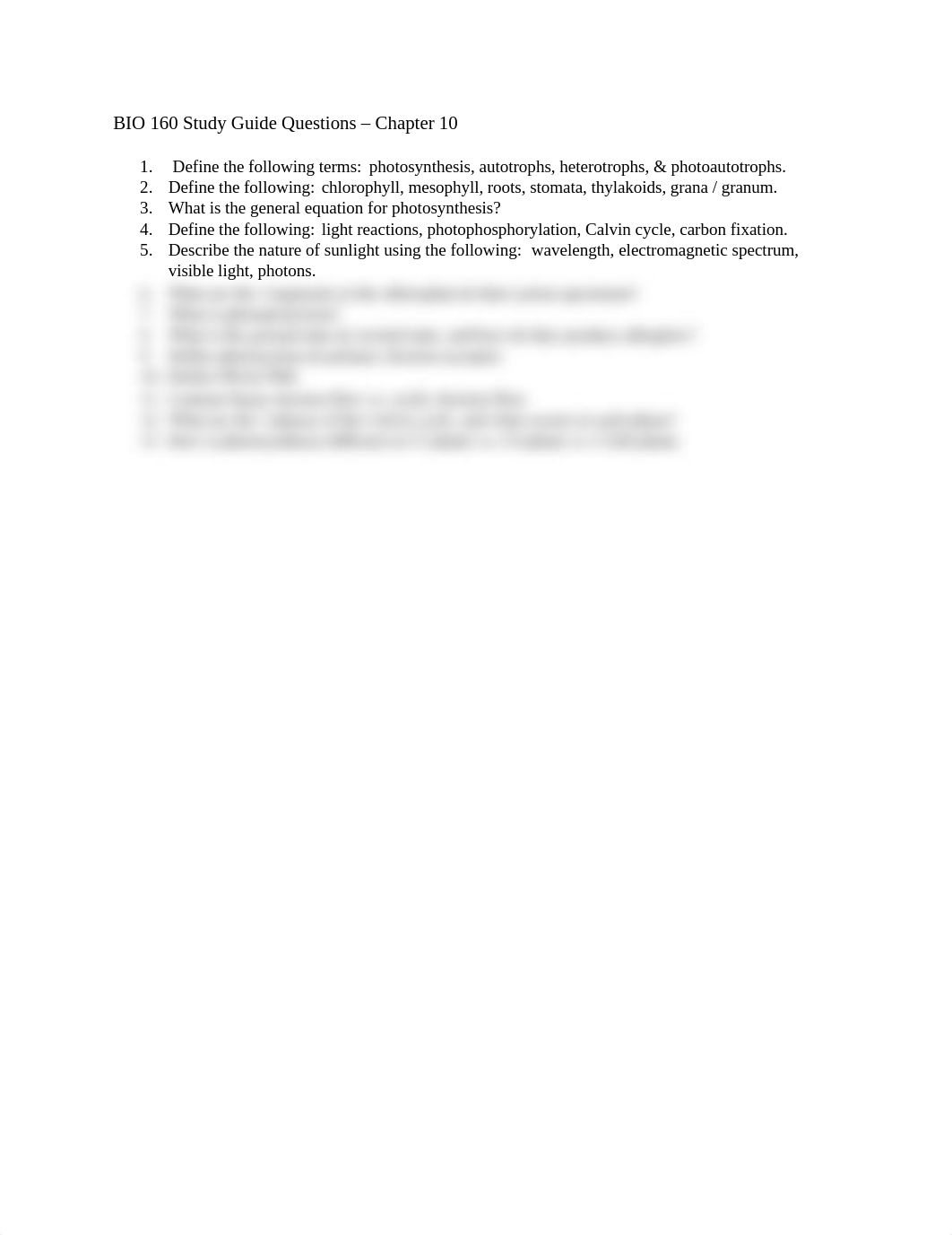 BIO 160 Study Guide Questions -10_dwobtqsemzf_page1