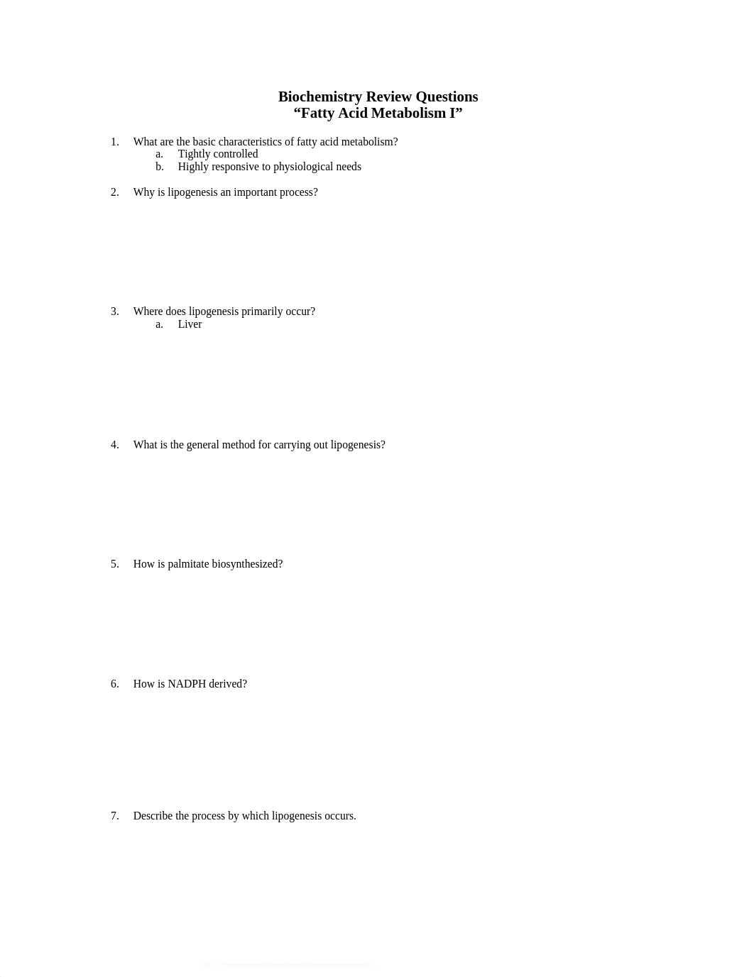 Biochemistry Review Questions - Fatty Acid Metabolism I_dwoj3nxqn6q_page1