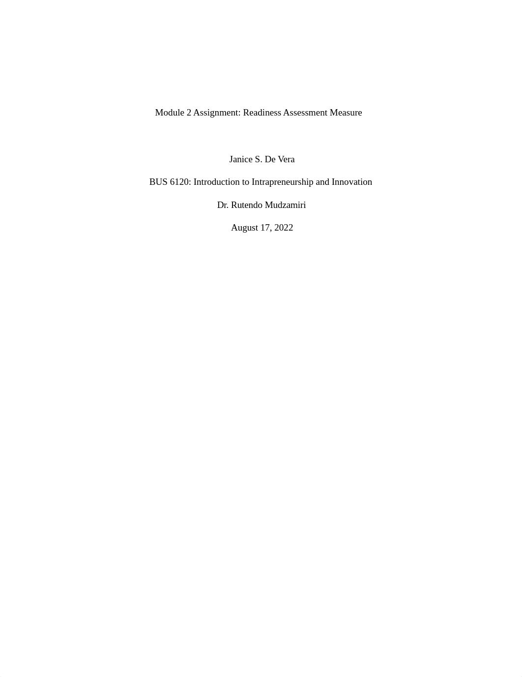 BUS 6120_Module 2_Readiness Assessment Measure_Janice De Vera.docx_dwoyyp0dpp3_page1