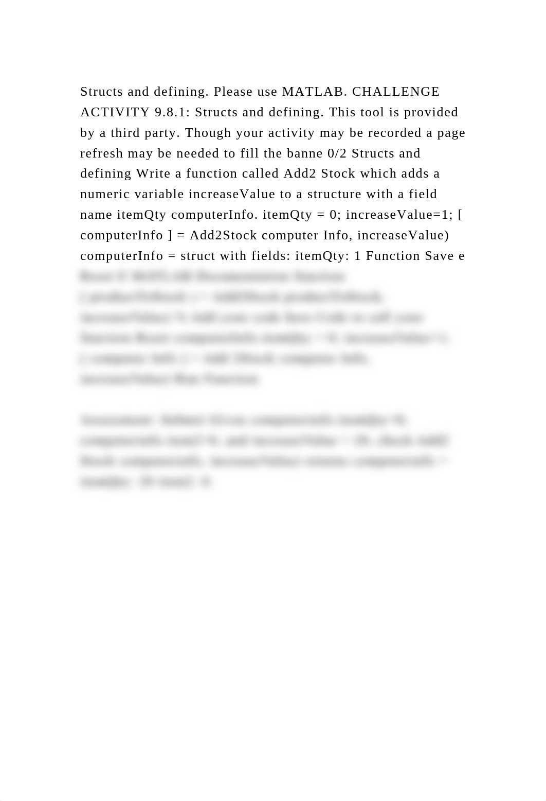 Structs and defining. Please use MATLAB. CHALLENGE ACTIVITY 9.8.1 S.docx_dwpa7p2o3s5_page2