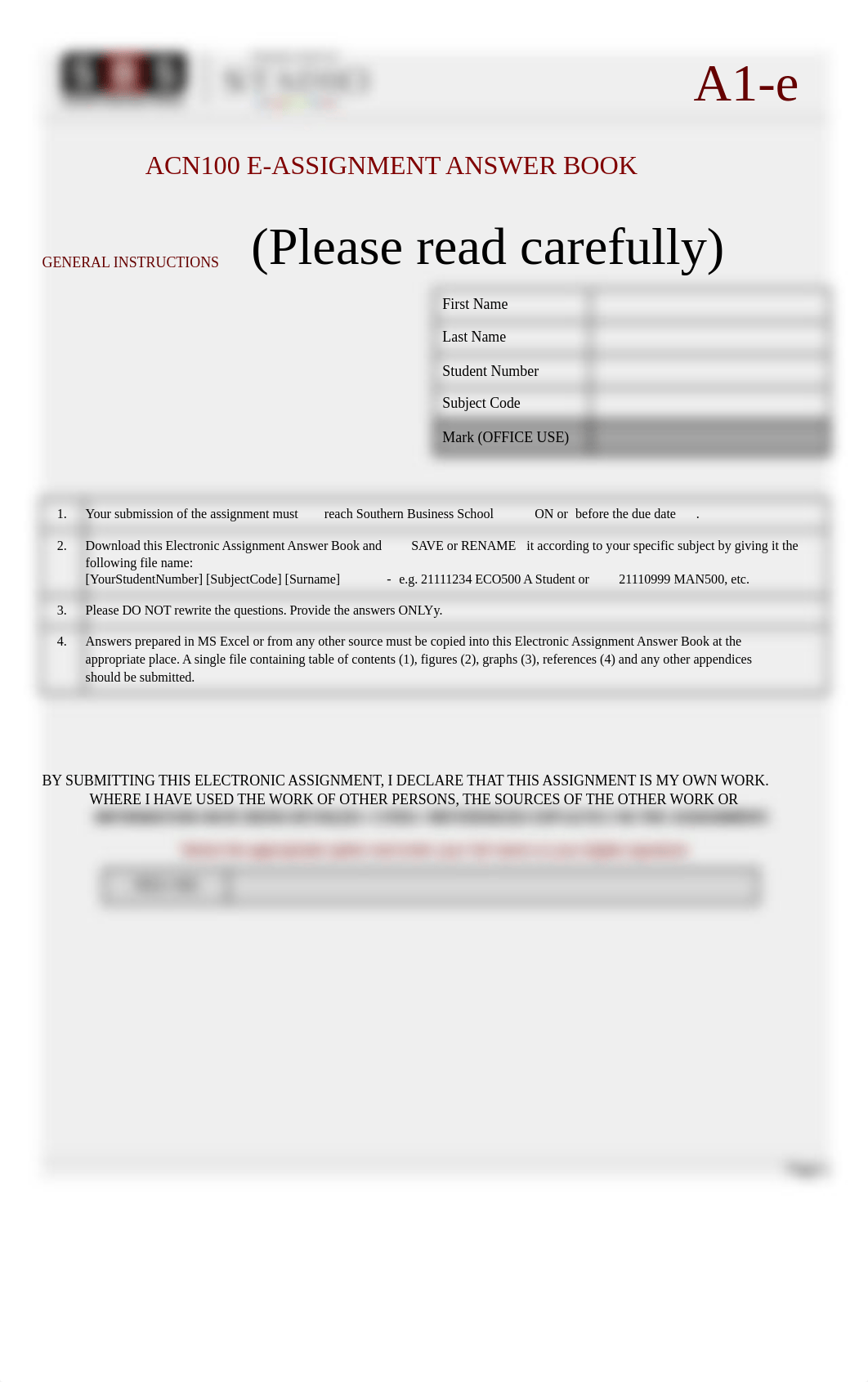 Electronic Assignment Answer Book (ACN100).doc_dwppaahpcz0_page1