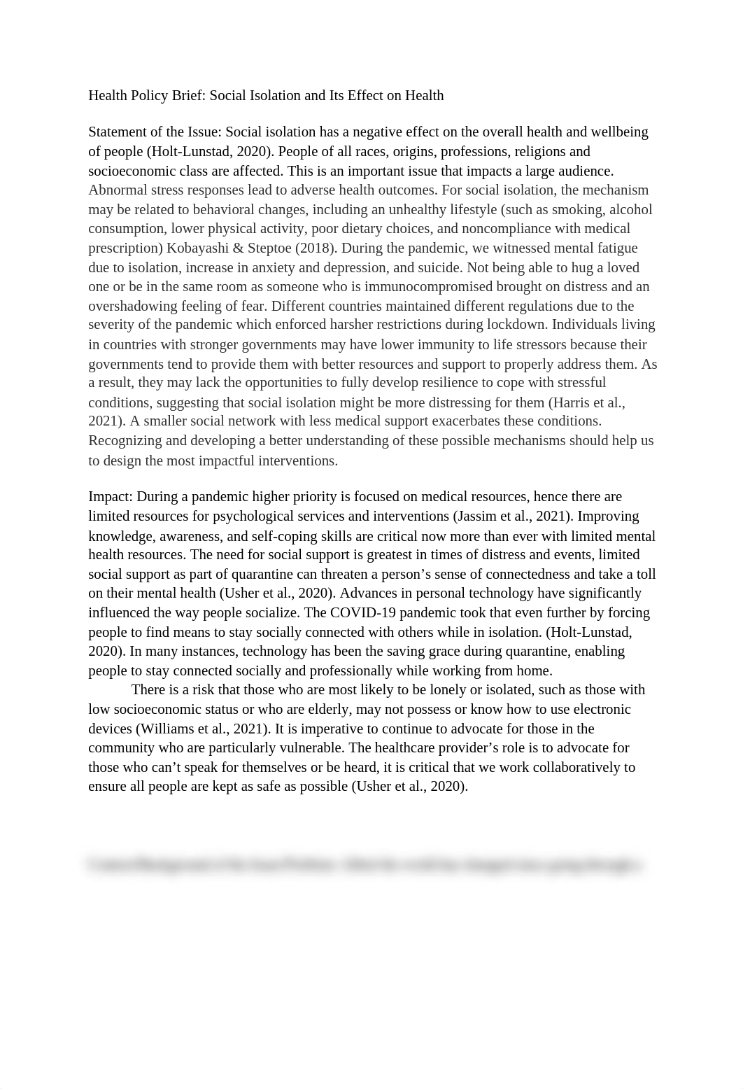 Nurs 526 Health Policy Brief_ Social Isolation and Its Effect on Health.docx_dwqegig5se9_page1