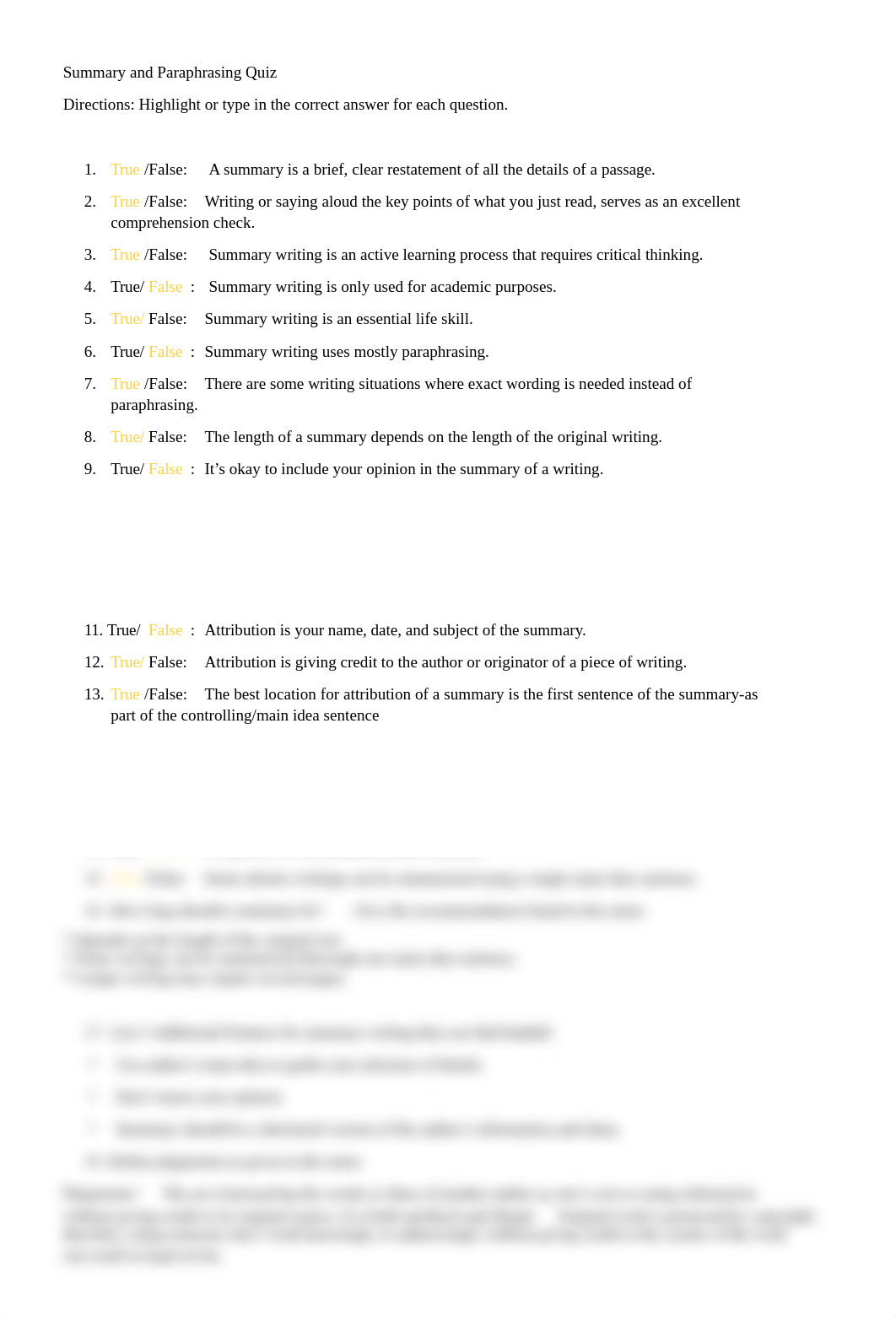 Summarizing and Paraphrasing Quiz_JChristy.pdf_dwql4y634vb_page1