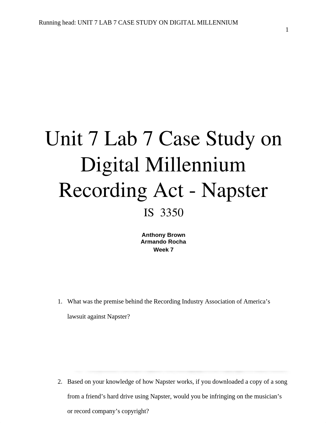 Unit 7 Lab 7 - Case Study on Digital Millennium Recording Act - Napster_dwr3vknv0v6_page1