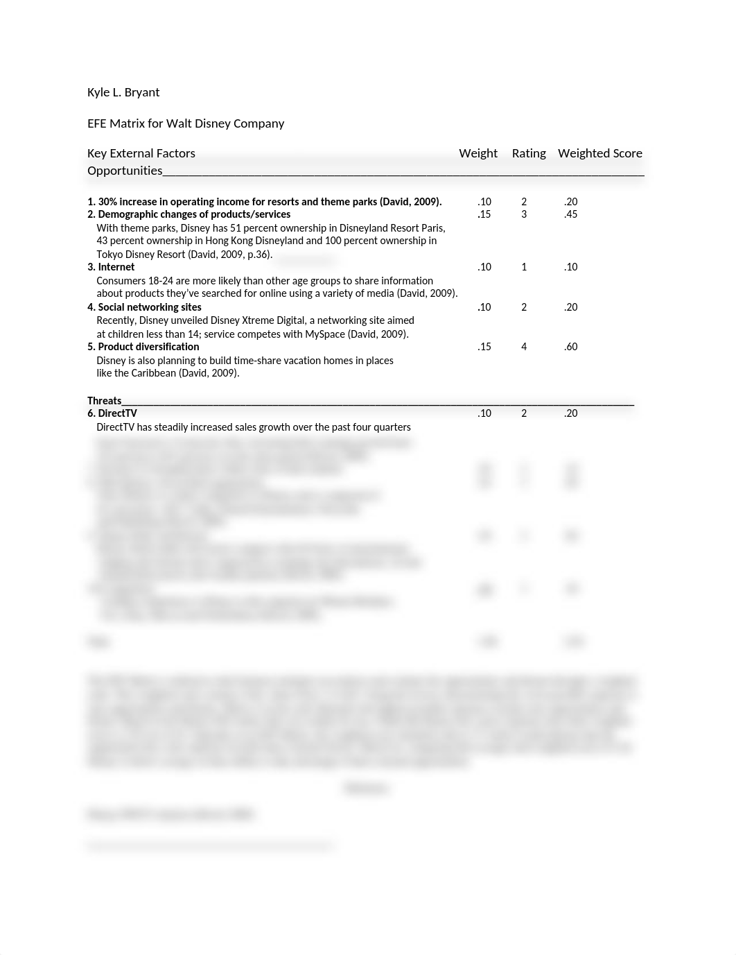 EFE Matrix for Walt Disney Company.doc_dwrbfrfq7p6_page1