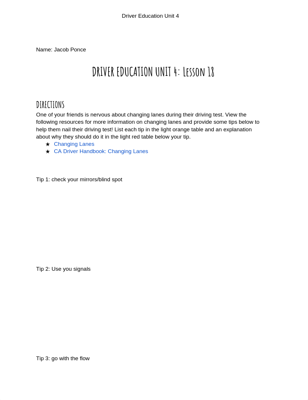 Driver Education Unit 4 Lesson 18 and 19 .docx_dwrq91rc115_page1