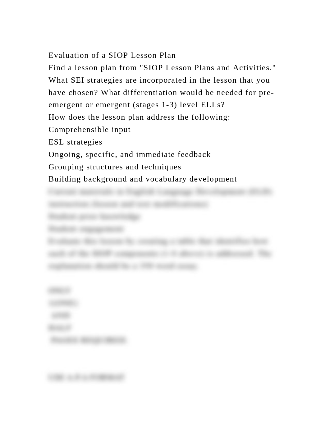 Evaluation of a SIOP Lesson Plan Find a lesson plan from SIOP Les.docx_dwrt27nl3n6_page2
