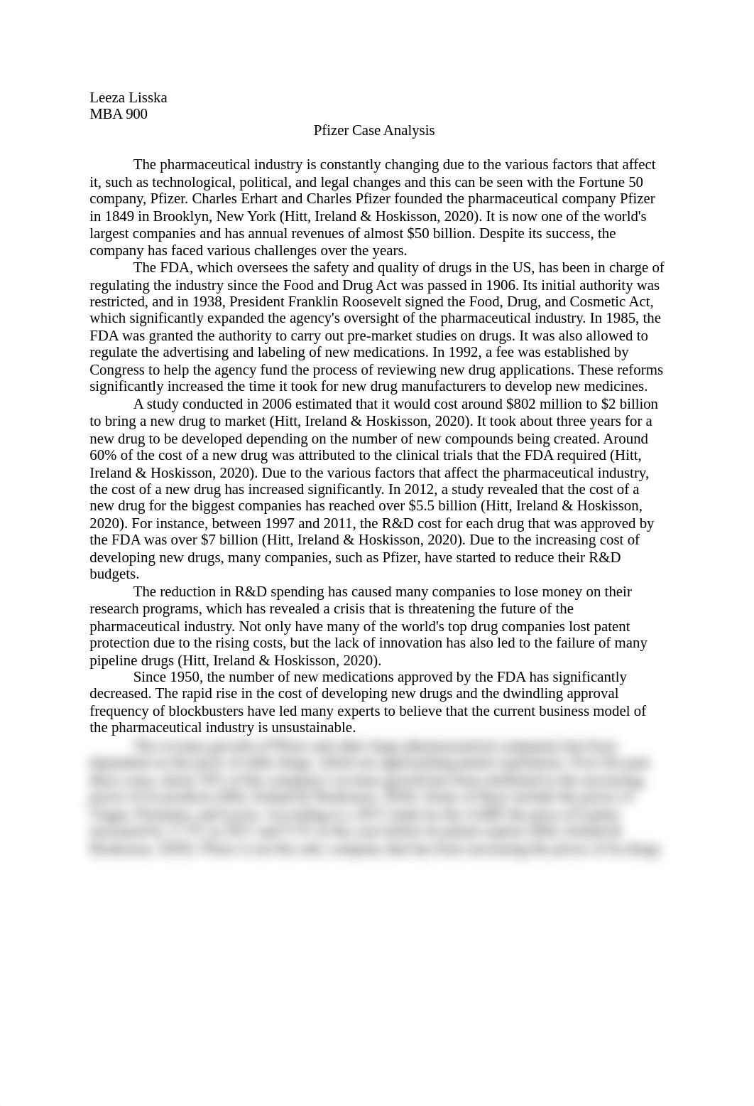 Leeza Lisska - MBA 900 Pfizer Case Study.docx_dwrv2g9htpa_page1