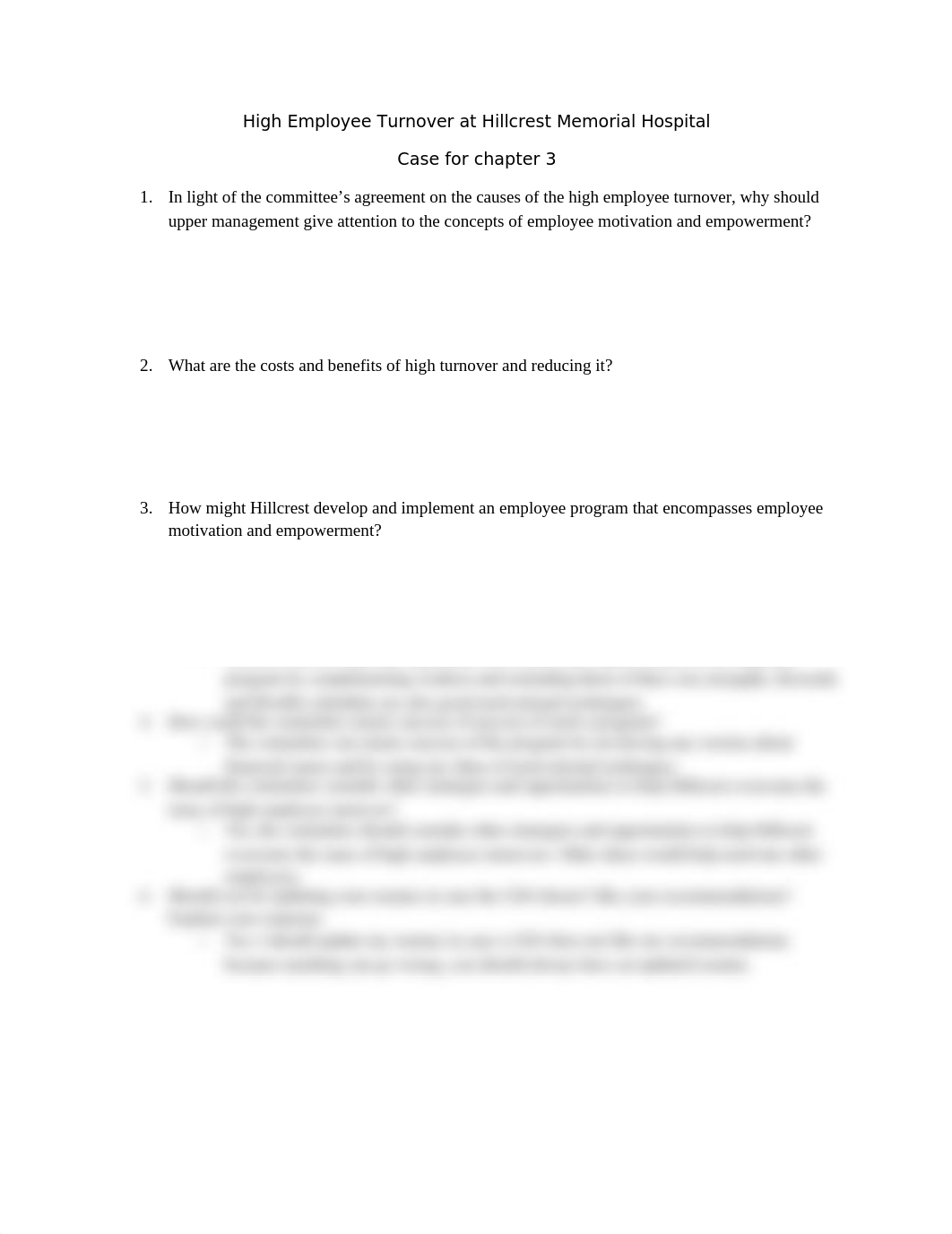 High Employee Turnover at Hillcrest Memorial Hospital_dwsftjydled_page1