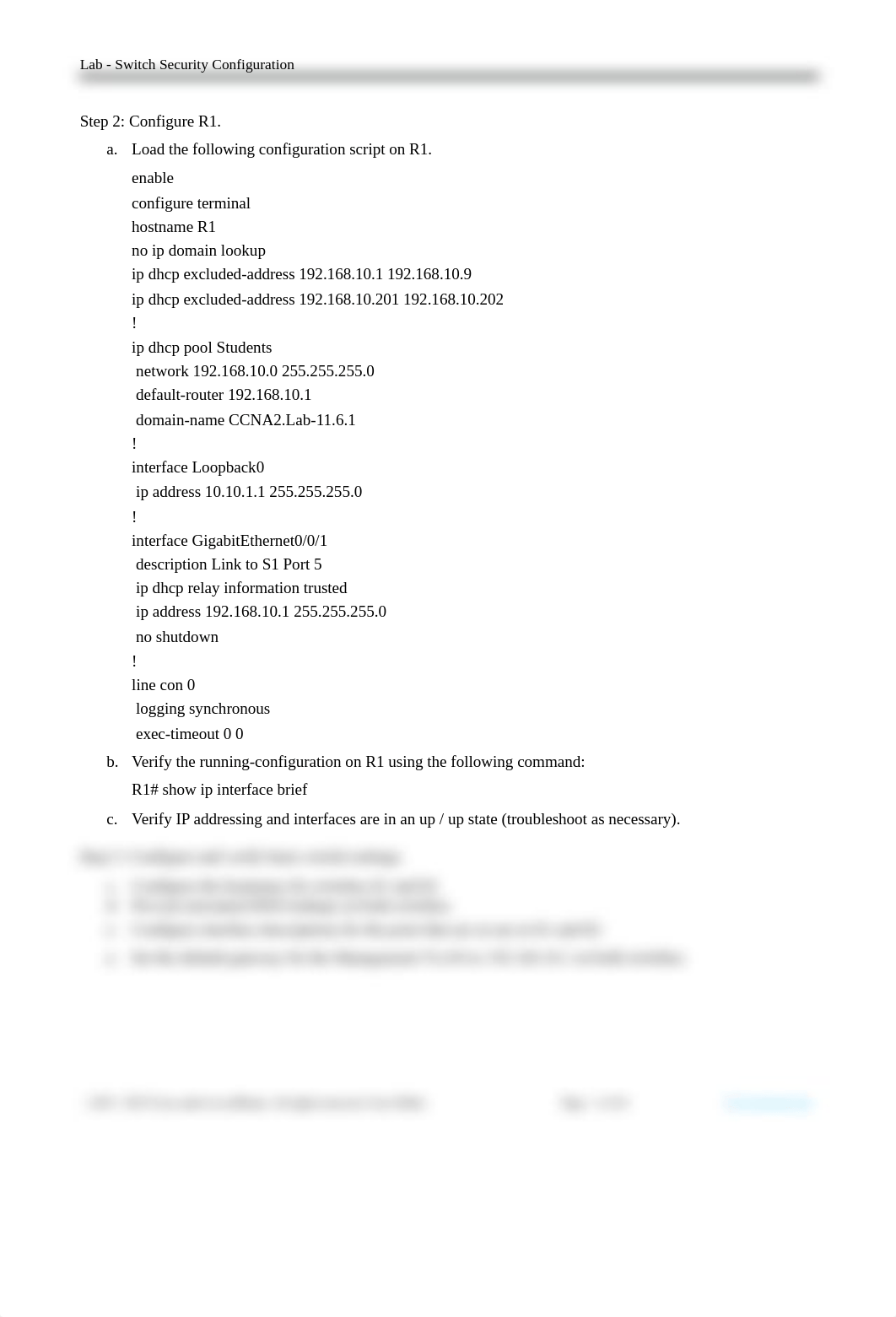 Dayton 11.6.2 Lab - Switch Security Configuration.docx_dwsz63sxa34_page3