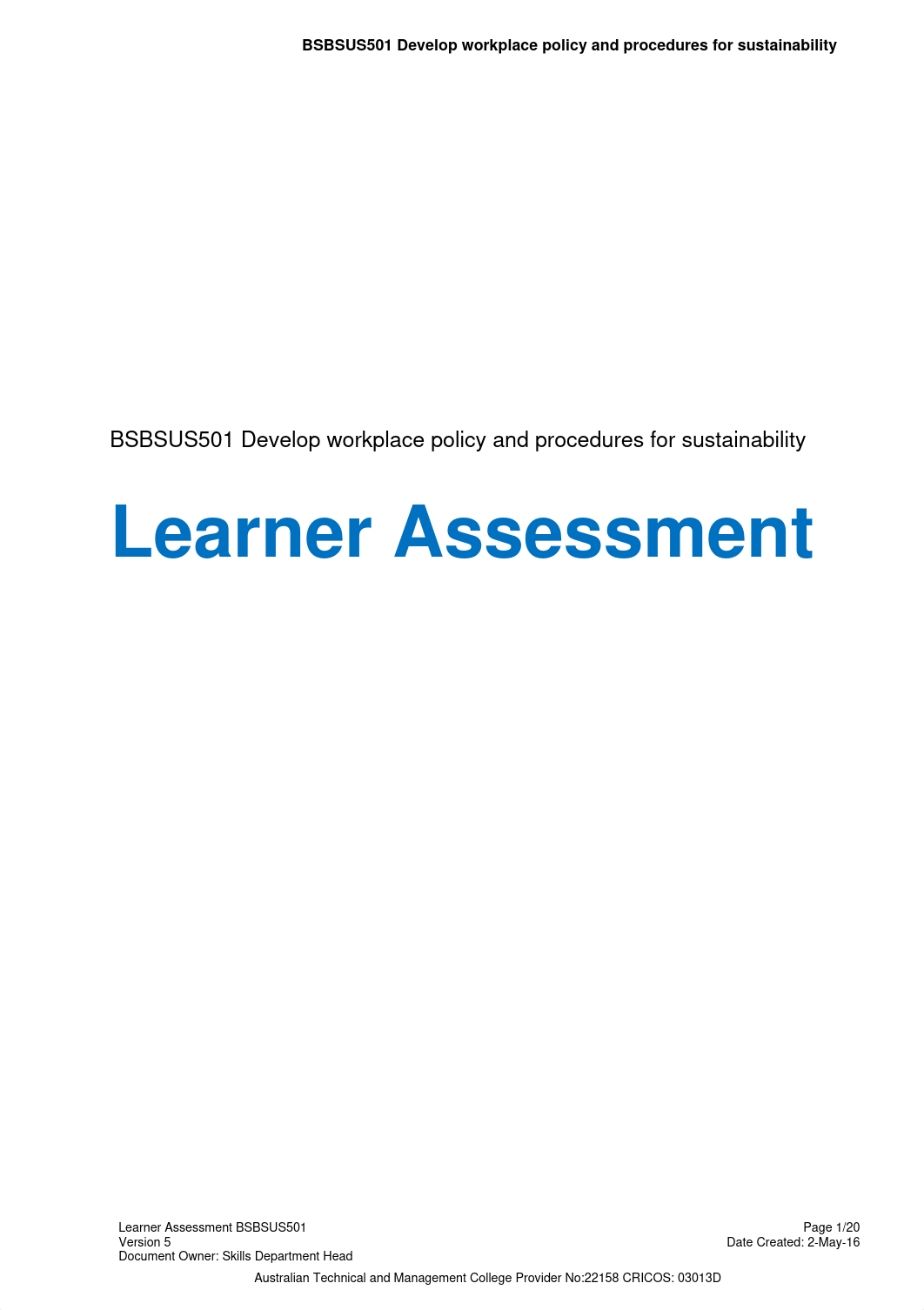 BSBSUS501 Learner Assessment. V5. 020516 fourth assessment .pdf_dwt4eqyvrsp_page1