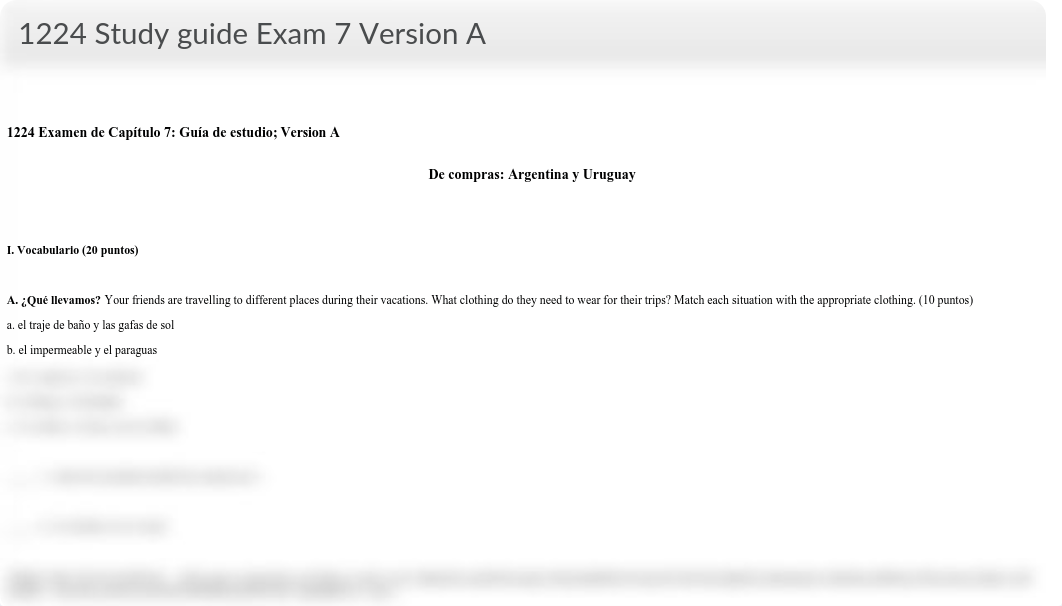 1224 Study guide Exam 7 Version A - Elementary Spanish II.pdf_dwtc996xupj_page1
